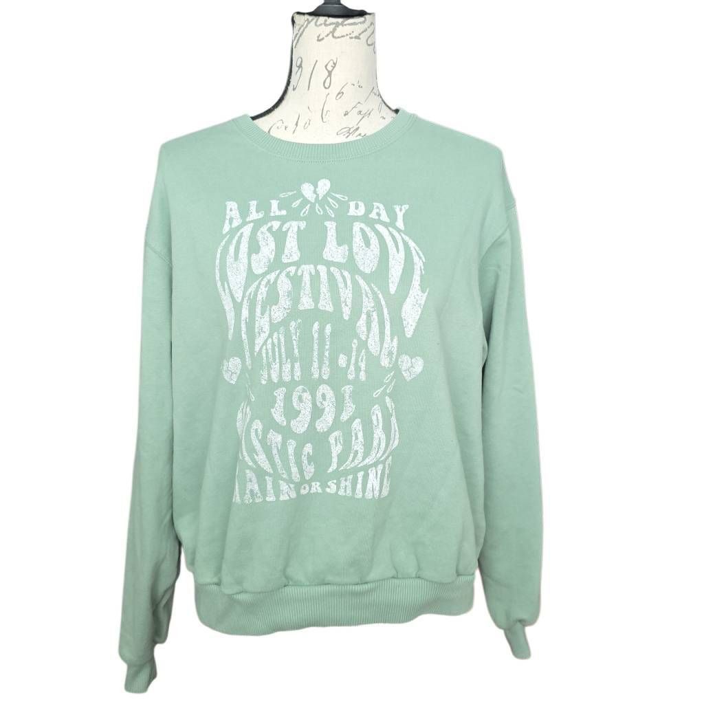 Hollister Hollister Women's Size Small Green White Lost Love Festival Size S / US 4 / IT 40 - 1 Thumbnail