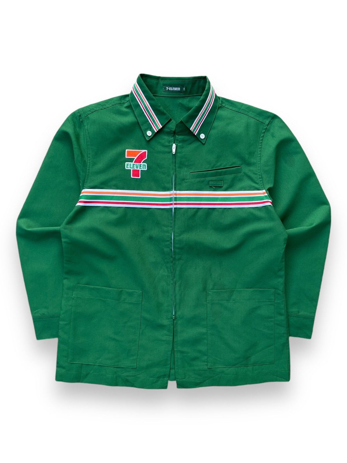 Japanese Brand × Vintage 🔥VINTAGE 7-ELEVEN UNIFORM SHIRT/JACKET ZIP UP Size US S / EU 44-46 / 1 - 2 Thumbnail