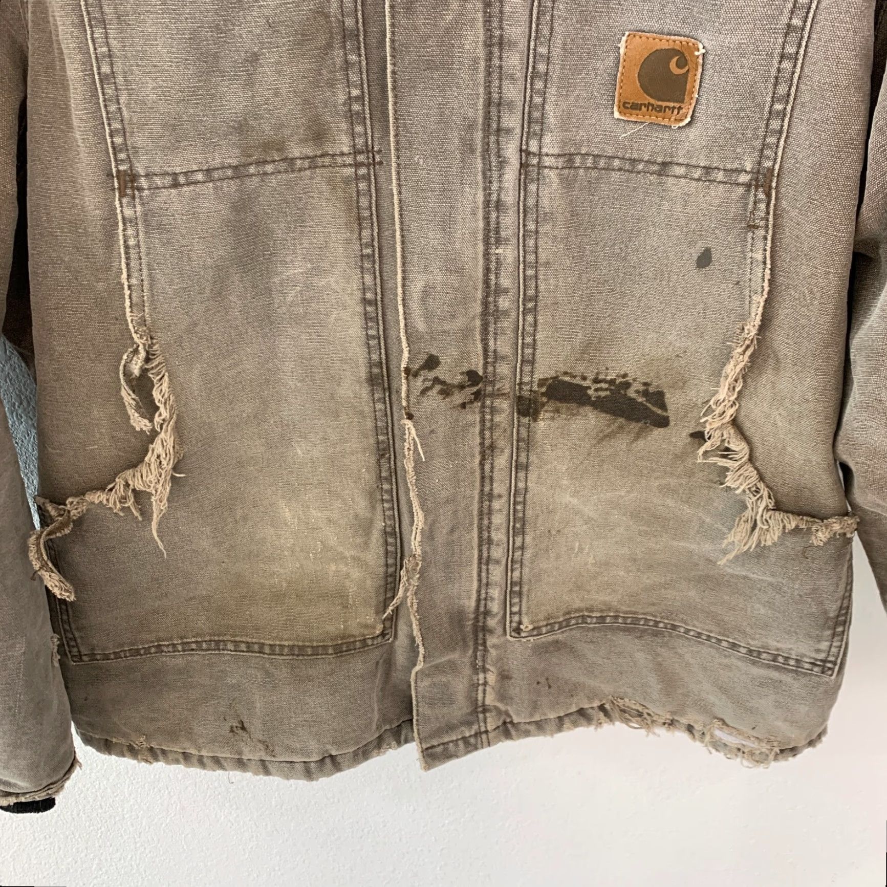 Carhartt VINTAGE Carhartt Jacket Canvas Chore Dark Gray C26 CHT L Large 49.5in Chest 90s Workwear Mens Full Zip Size US L / EU 52-54 / 3 - 4 Thumbnail