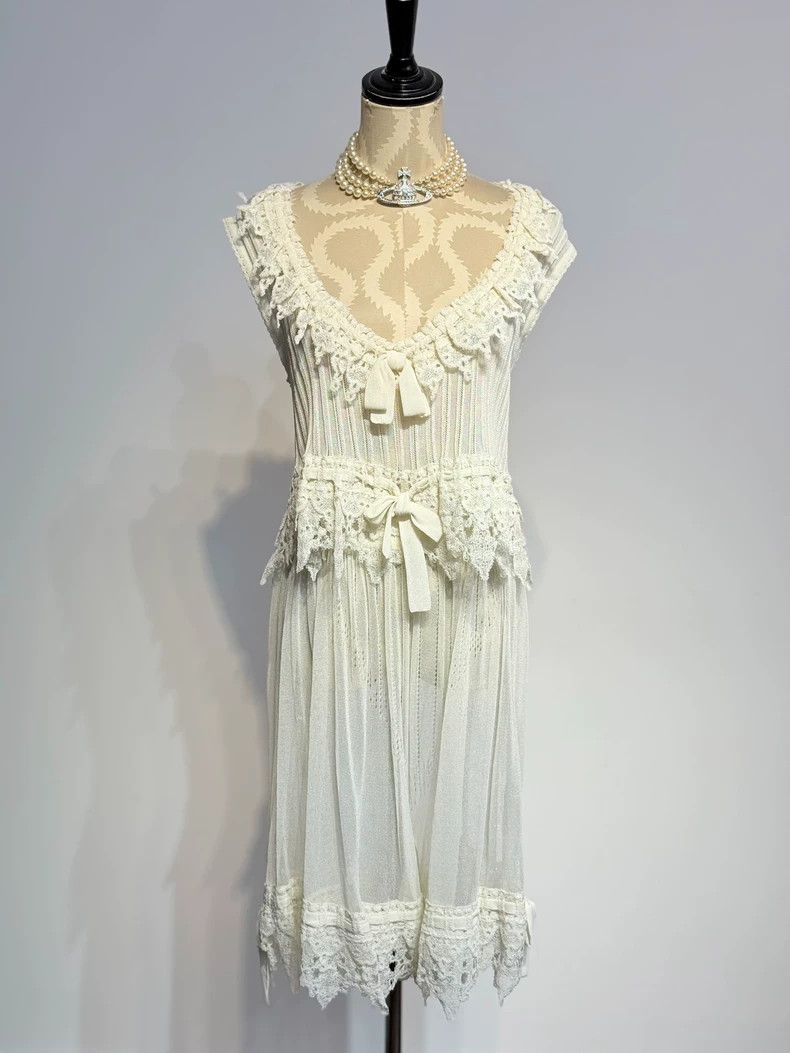 Vivienne Westwood Vivienne Westwood White perspective hook lace pants set Size M / US 6-8 / IT 42-44 - 5 Thumbnail