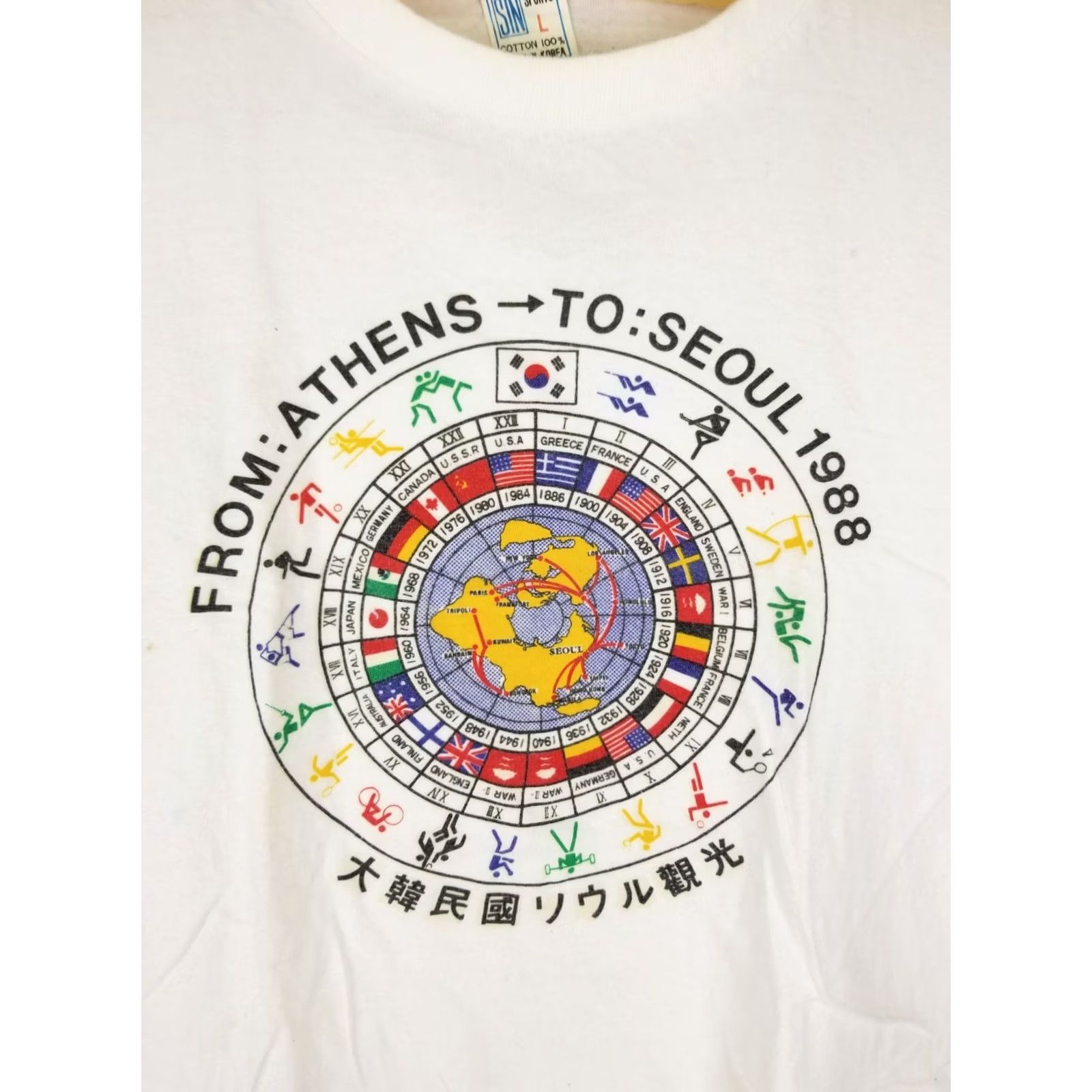 Vintage VINTAGE 1988 SEOUL OLYMPIC GAME WHITE COTTON SINGLE STITCH T-SHIRT SZ LARGE Size US L / EU 52-54 / 3 - 2 Thumbnail