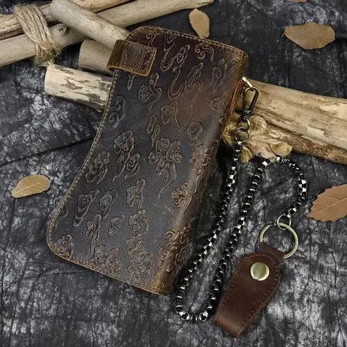 Leather Genuine Leather Men's Wallet Dragon Size ONE SIZE - 2 Thumbnail