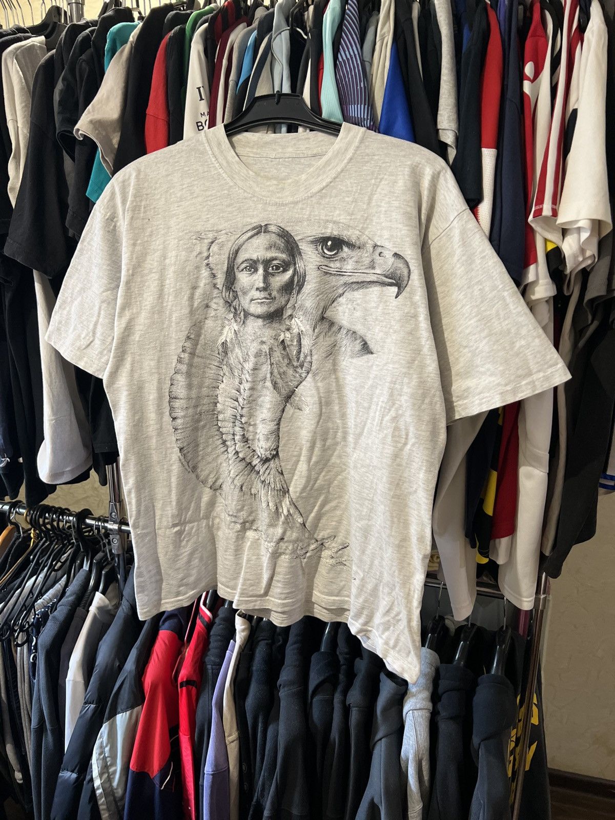 Vintage VINTAGE Y2K 90S AMERICAN NATIVE NATURE T SHIRT EAGLE INDIAN Size US L / EU 52-54 / 3 - 2 Thumbnail