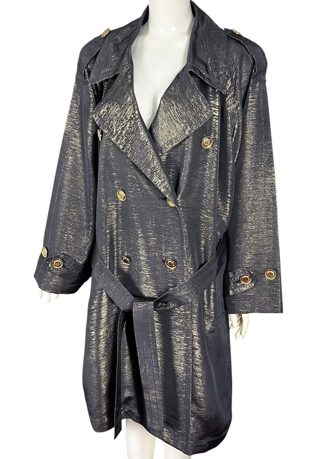Designer × Yves Saint Laurent Vintage YSL Yves Saint Laurent Gold Weaving Trench Coat Size XS / US 0-2 / IT 36-38 - 18 Thumbnail
