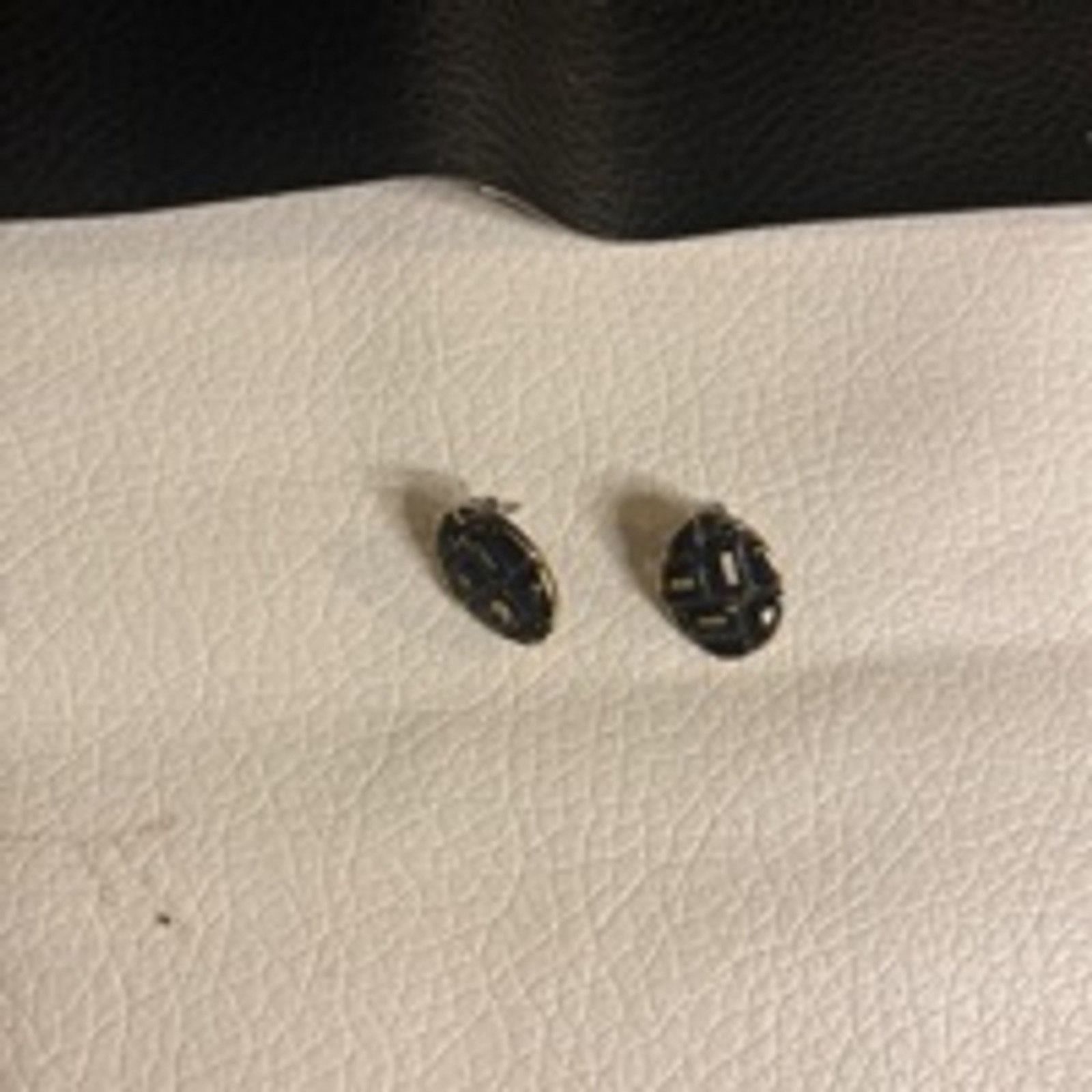 Vintage Vintage Black & Gold Post Earrings Classic Statement Jewelry Size ONE SIZE - 4 Thumbnail