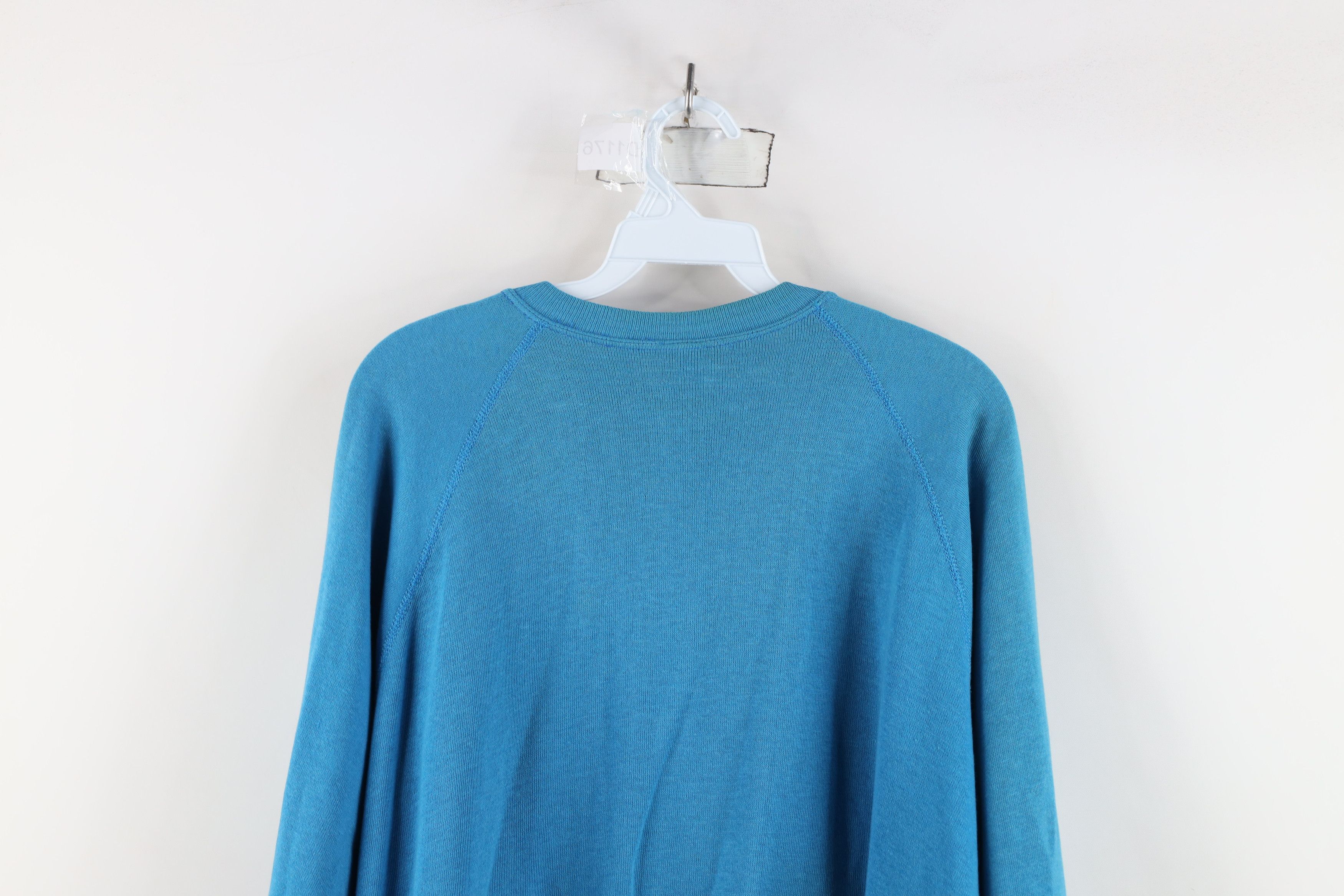 Vintage Vintage 70s Streetwear Blank Crewneck Sweatshirt Blue USA Size US L / EU 52-54 / 3 - 13 Thumbnail