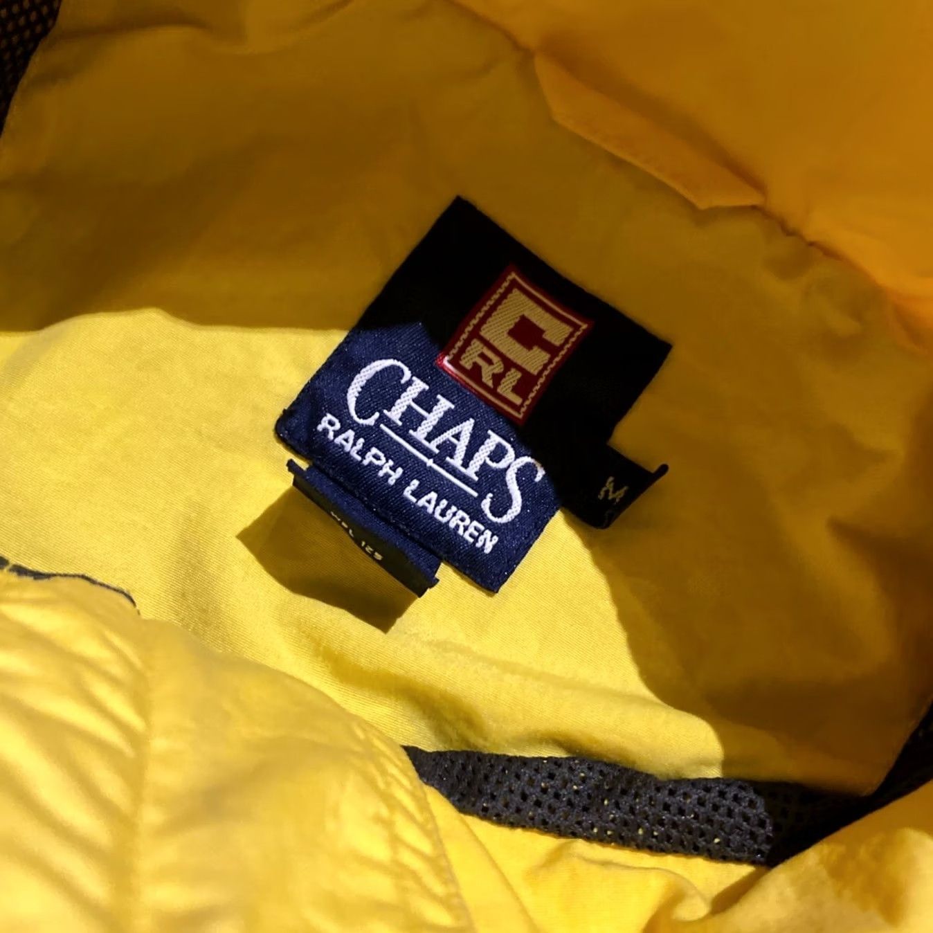Ralph Lauren VINTAGE Chaps Ralph Lauren Jacket Windbreaker Pullover Hood 90s Yellow M Men Regular Size Size US M / EU 48-50 / 2 - 3 Thumbnail