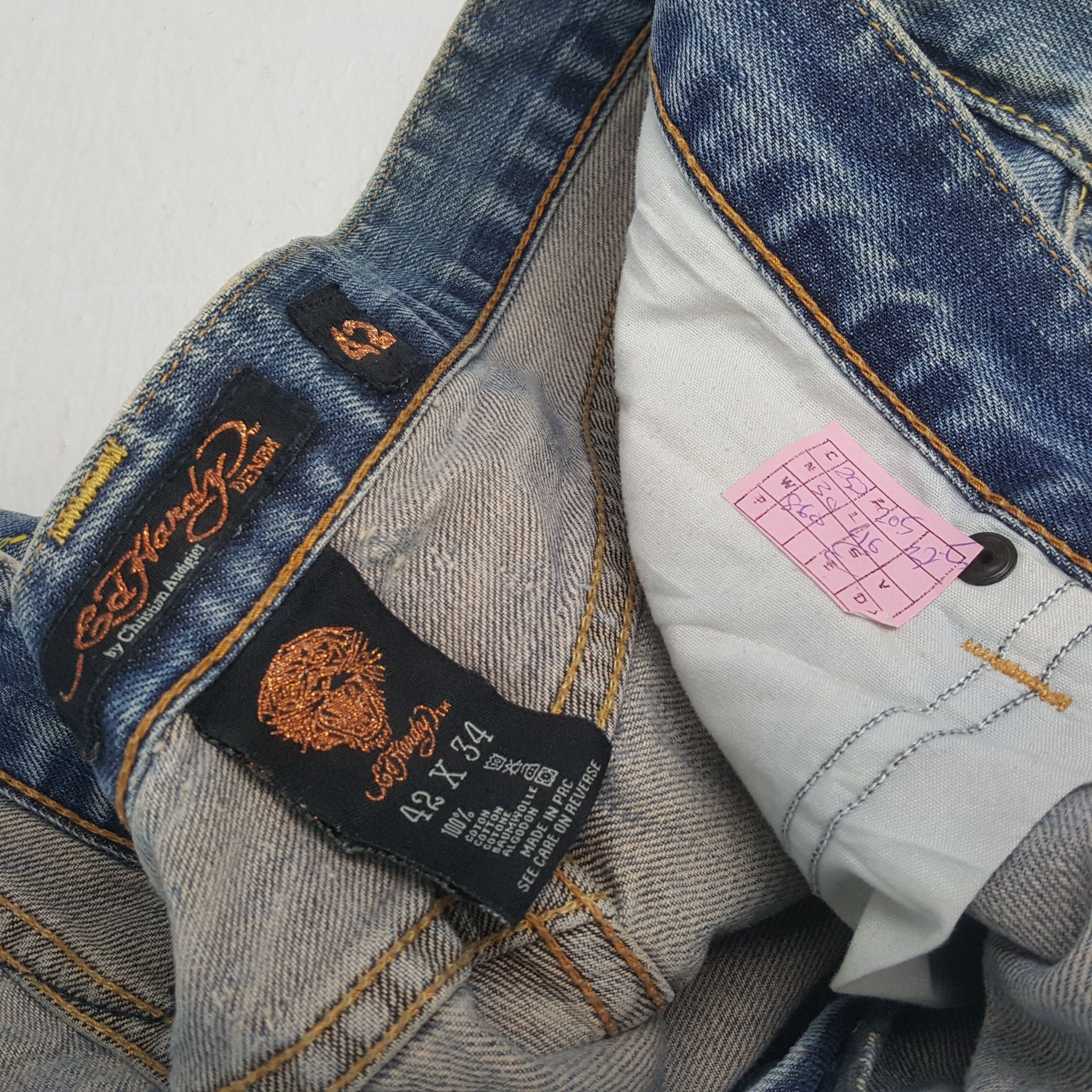 Christian Audigier × Ed Hardy × Vintage ED HARDY Fashion Designer Brand Streetwear Custom Art Jeans Size US 41 - 13 Thumbnail