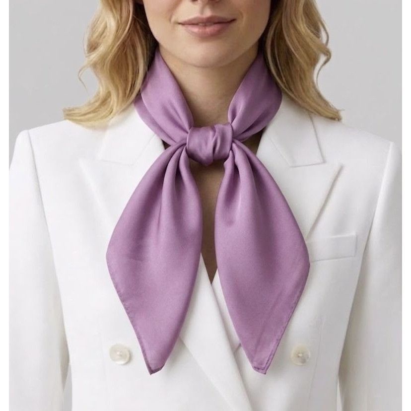 Other ❤️NewElegant Bandana Square Silky Scarf Lilac solid Wrap Ver Size ONE SIZE - 1 Thumbnail