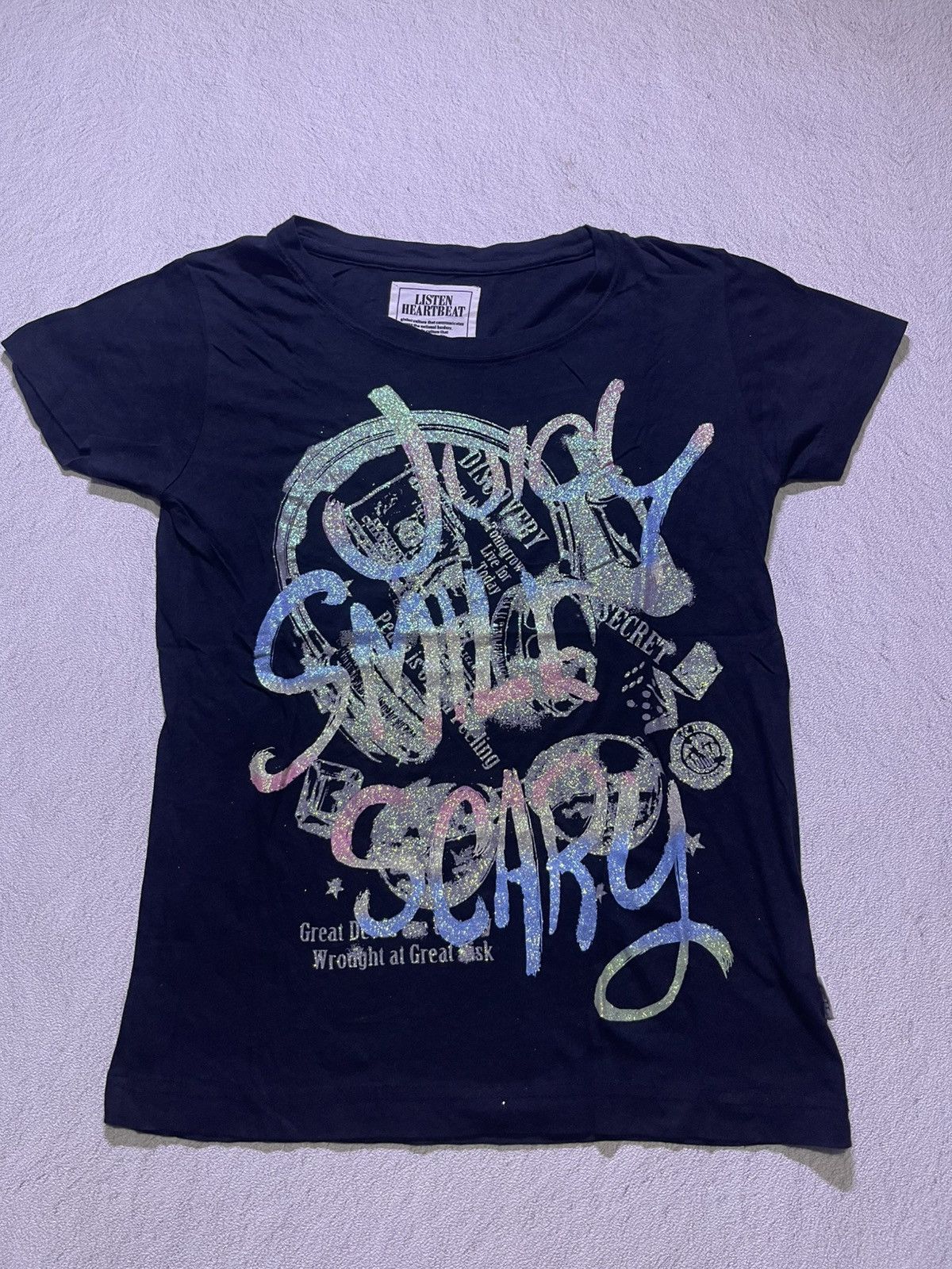 Japanese Brand Y2K LISTEN HEARTBEAT short sleeve tshirt Size M / US 6-8 / IT 42-44 - 1 Thumbnail