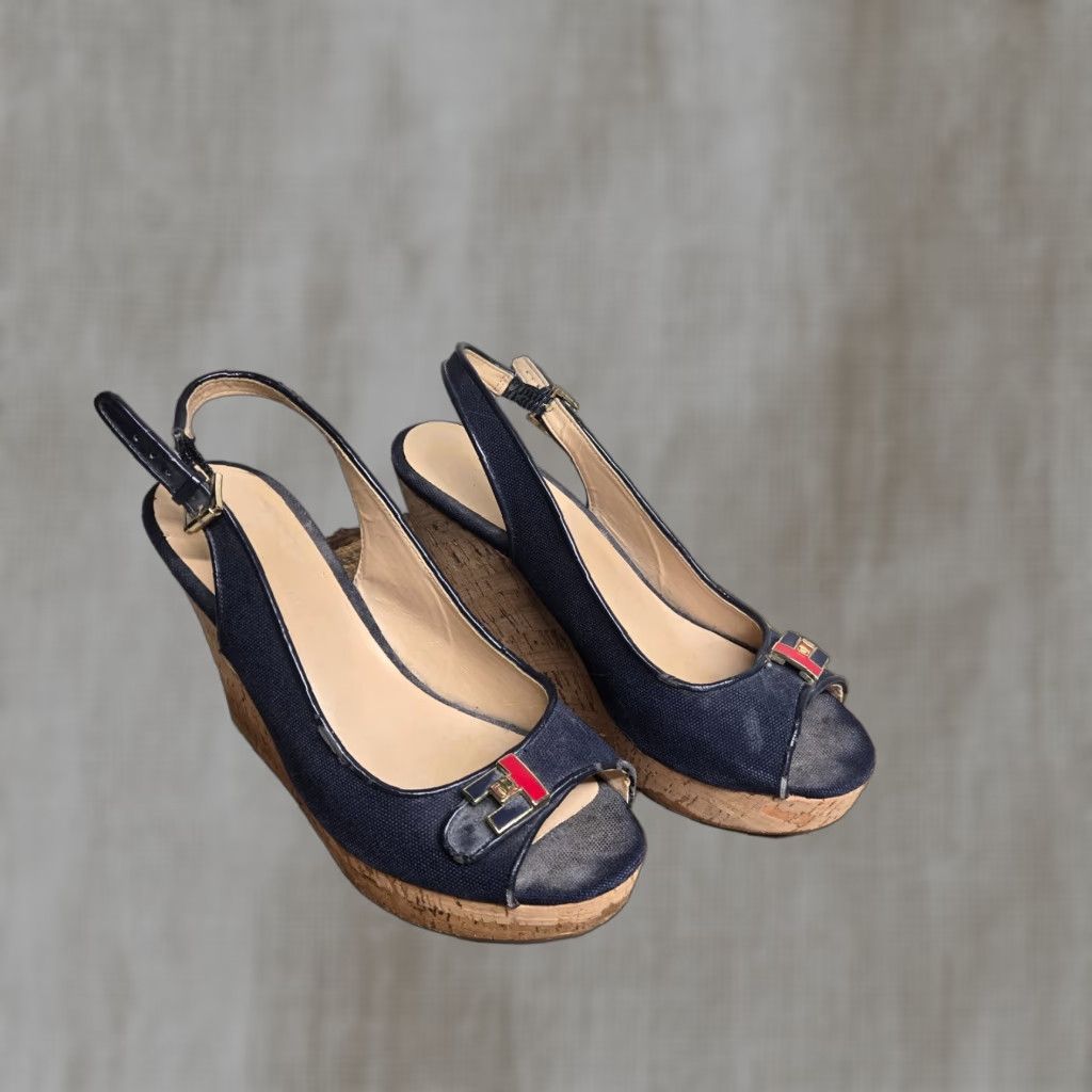 Tommy Hilfiger Tommy Hilfiger Madasen Platform Wedge Cork Heel Brown Women's Size 8.5 Sandal Slip-On Casual Women Shoes Size US 8.5 / IT 38.5 - 1 Thumbnail