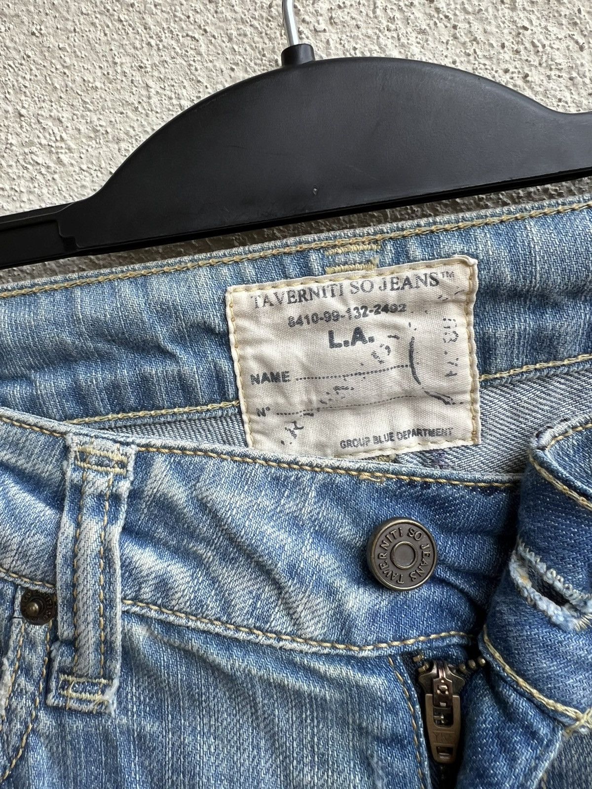 Jimmy Taverniti Vintage 00s Taverniti Embroidery Denim Peggy Flare Jeans Size US 29 - 7 Thumbnail