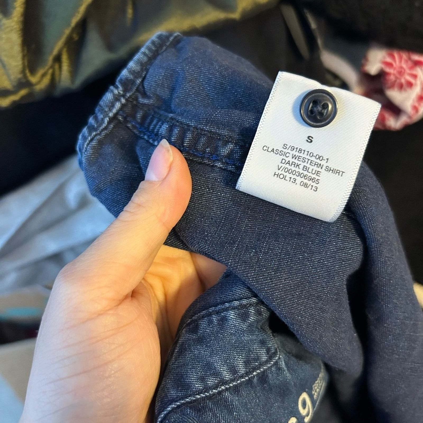 Gap Gap Dark Blue Denim Classic Western Shirt Size S / US 4 / IT 40 - 4 Thumbnail