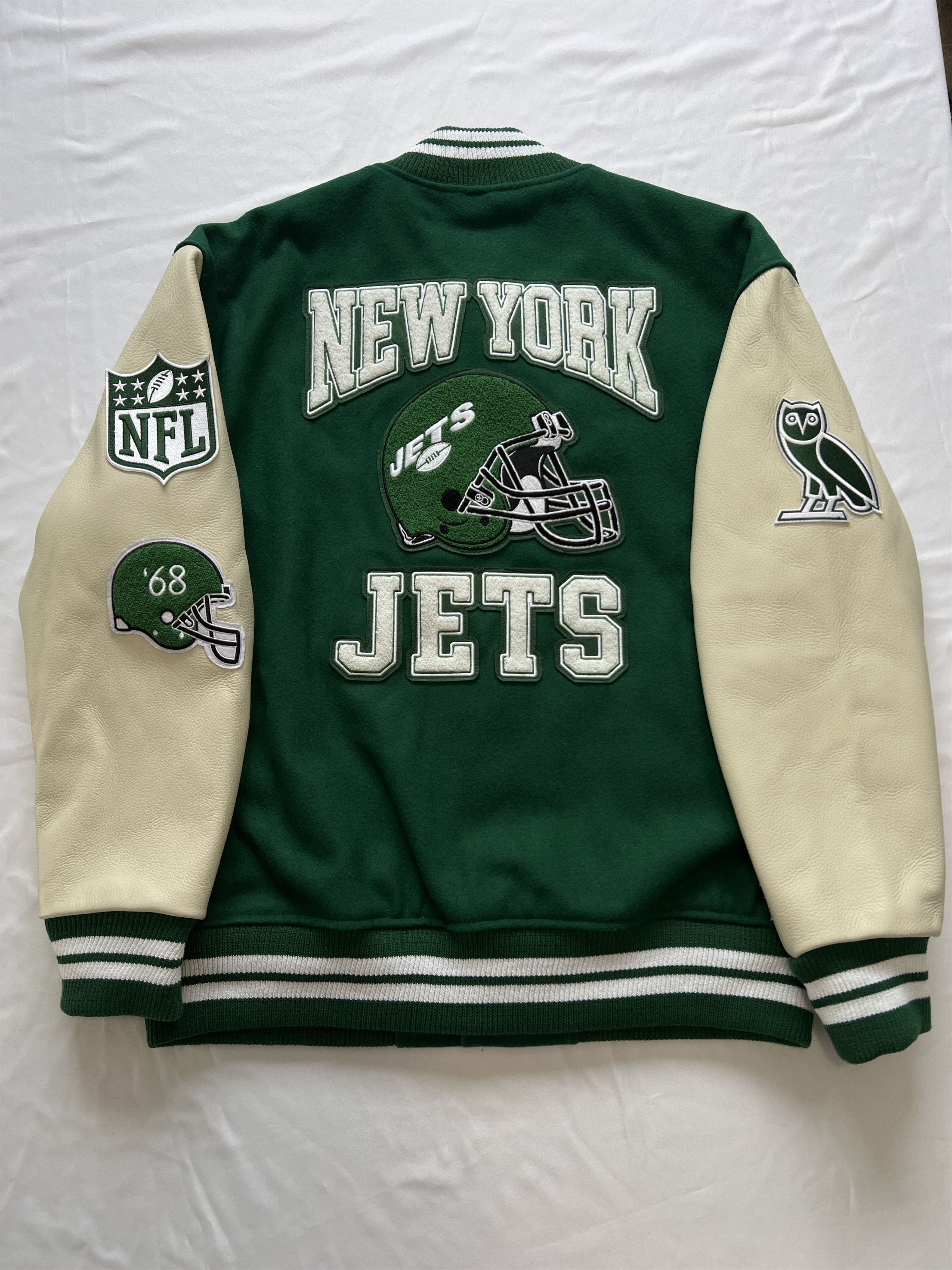 Drake OVO x NFL NEW YORK JETS OG VARSITY JACKET Size US XL / EU 56 / 4 - 9 Thumbnail