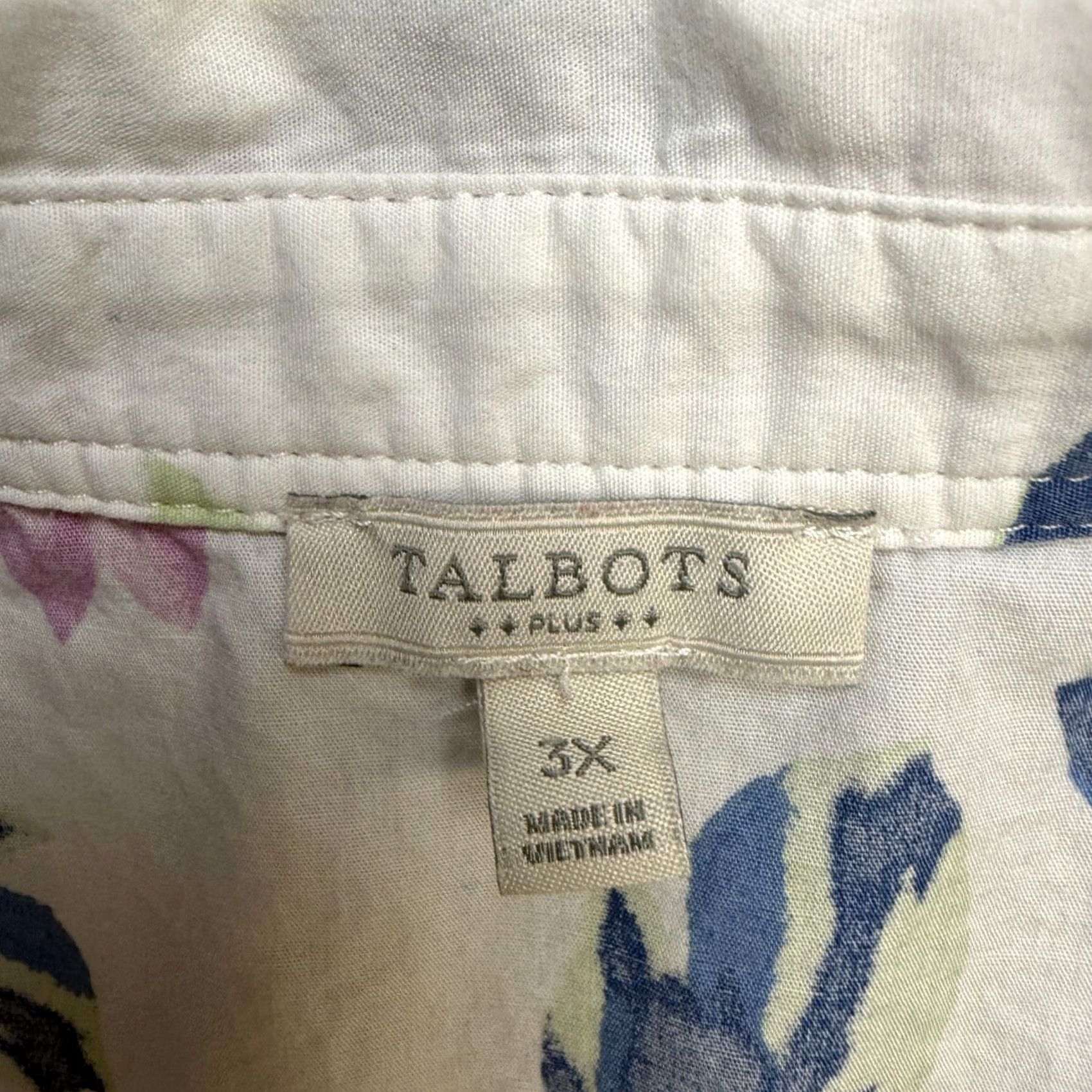 Talbots Talbots White Floral Bouquet Button-Up Shirt Womens 3X Cotton Lightweight Knit? (Note: ensure only original words used; this needs refinement) Size XXL / US 16-18 / IT 52-54 - 6 Thumbnail