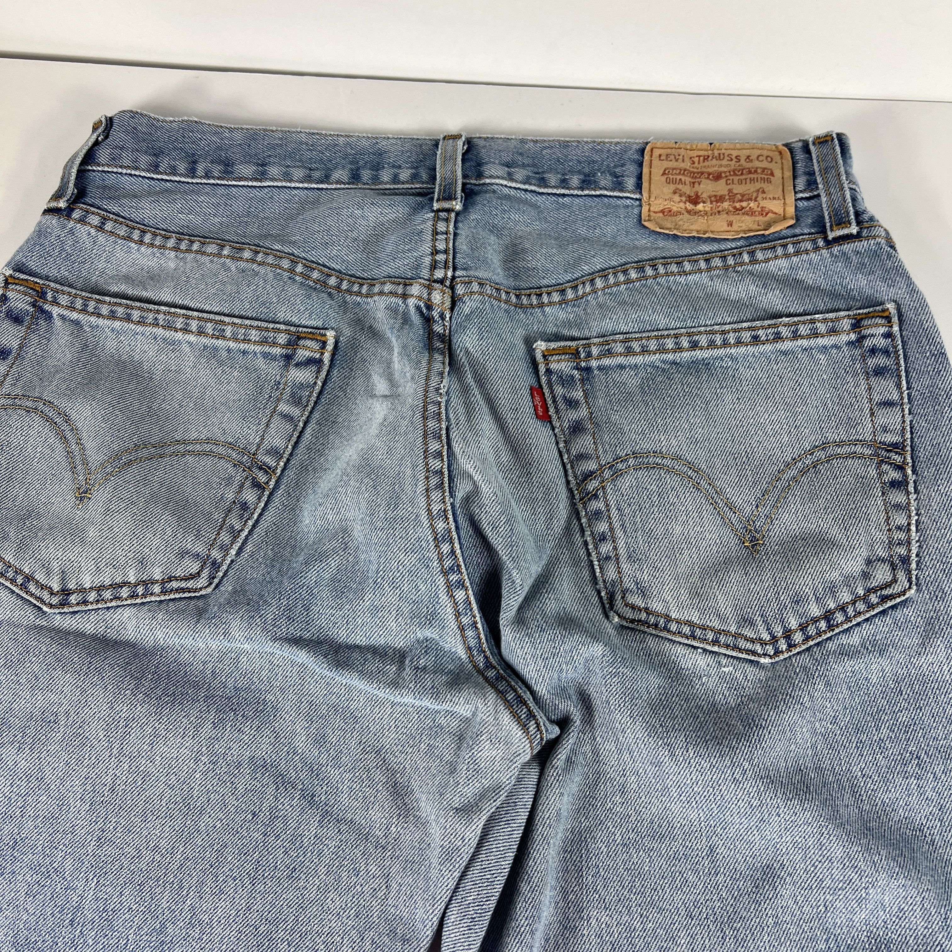 Levi's × Vintage Y2K Levi's Jeans 505 Straight Blue Faded Distressed Denim Size US 34 / EU 50 - 14 Thumbnail