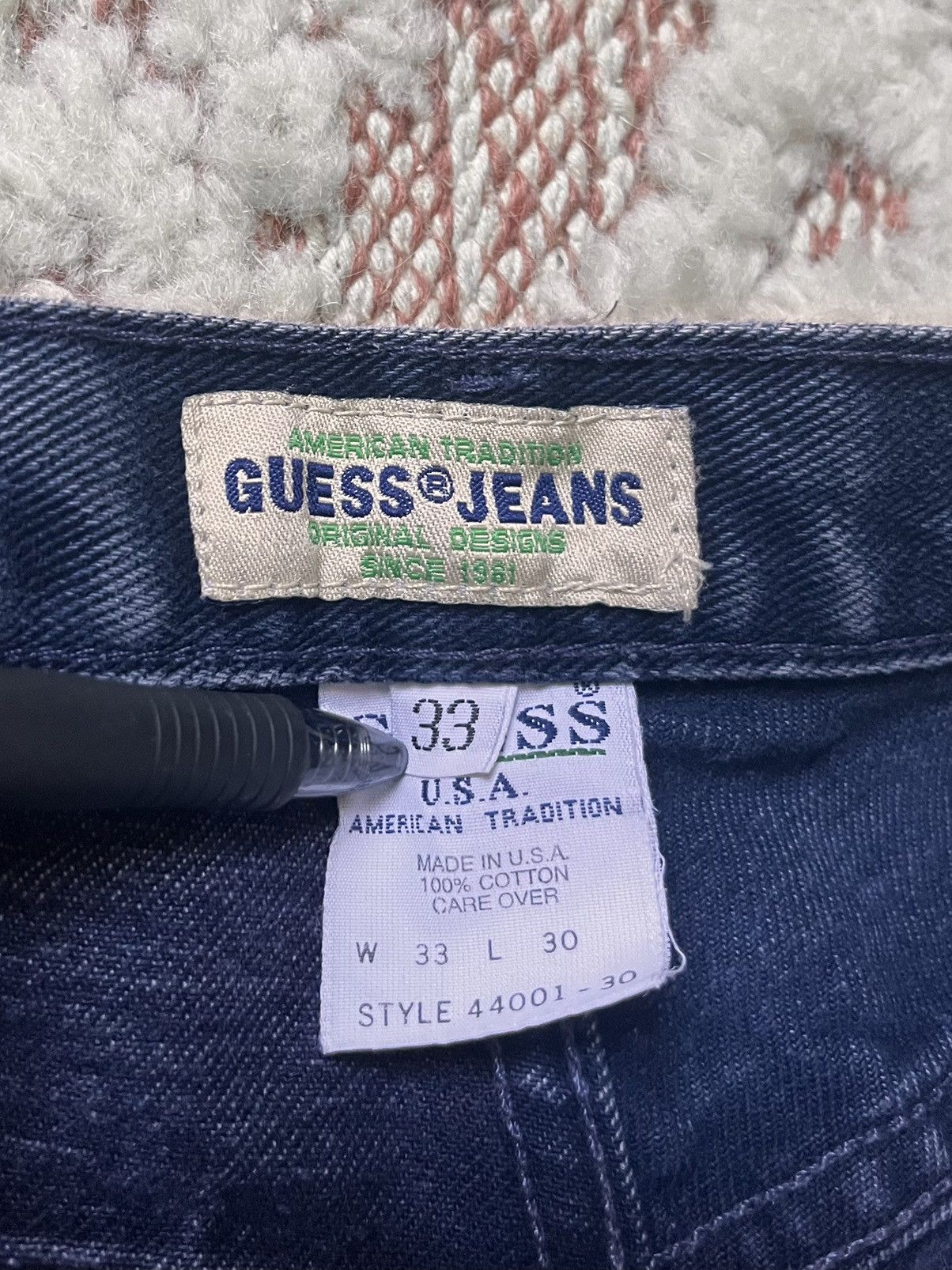 Guess × Vintage Vintage 90s GUESS USA Jeans W33 L30 - Made in USA - Size US 33 - 4 Thumbnail