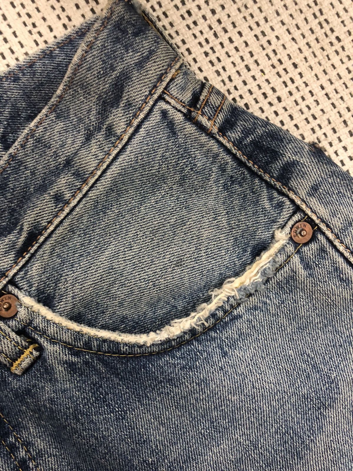 Edwin × Vintage Vintage Selvedge Redline Edwin 505 X w27 Size US 27 - 10 Thumbnail