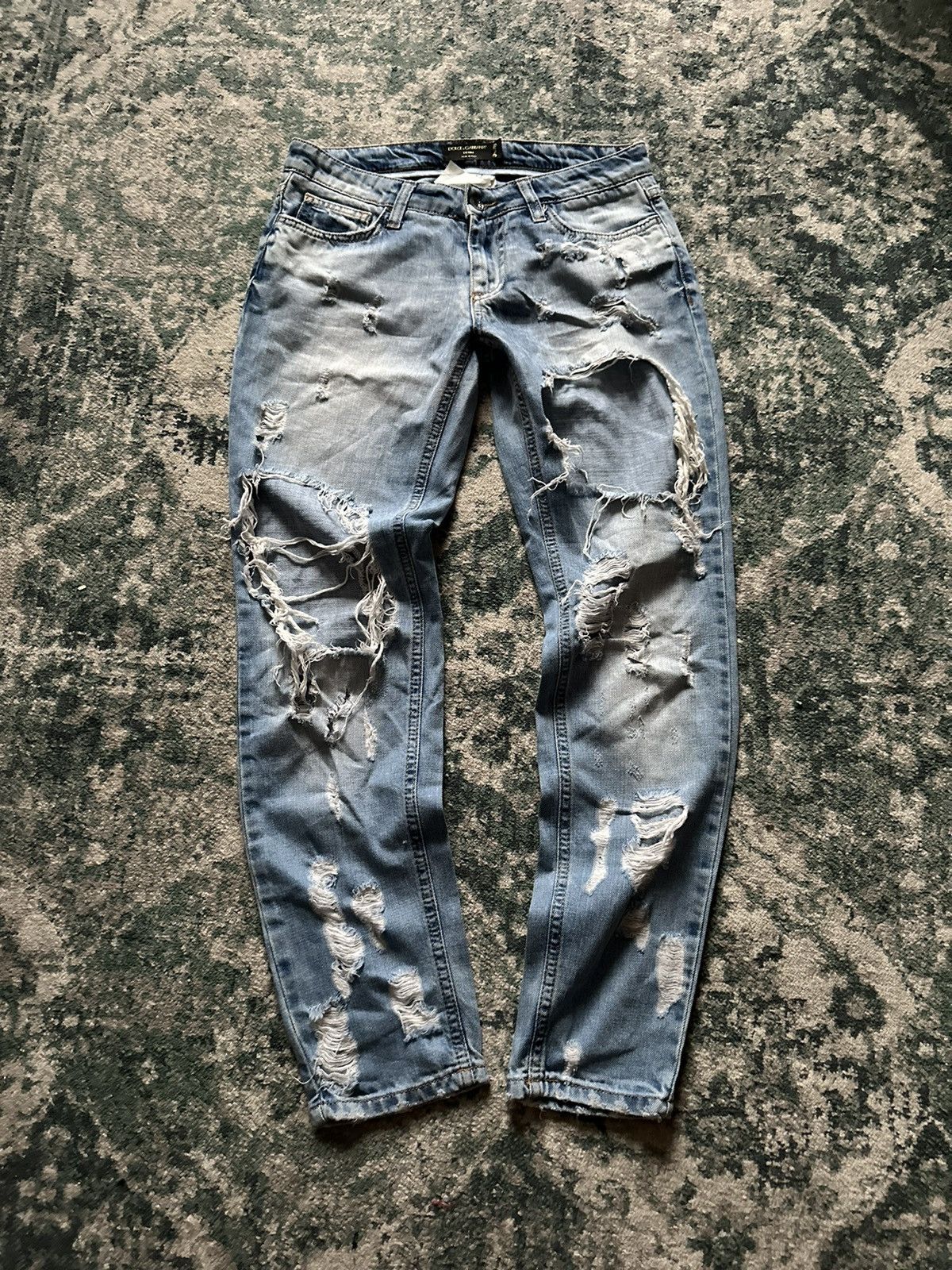 Dolce & Gabbana VINTAGE DOLCE&GABANA DISTRESSED WOMANS DENIM JEANS 26 RARE Size 26" / US 2 / IT 38 - 1 Thumbnail