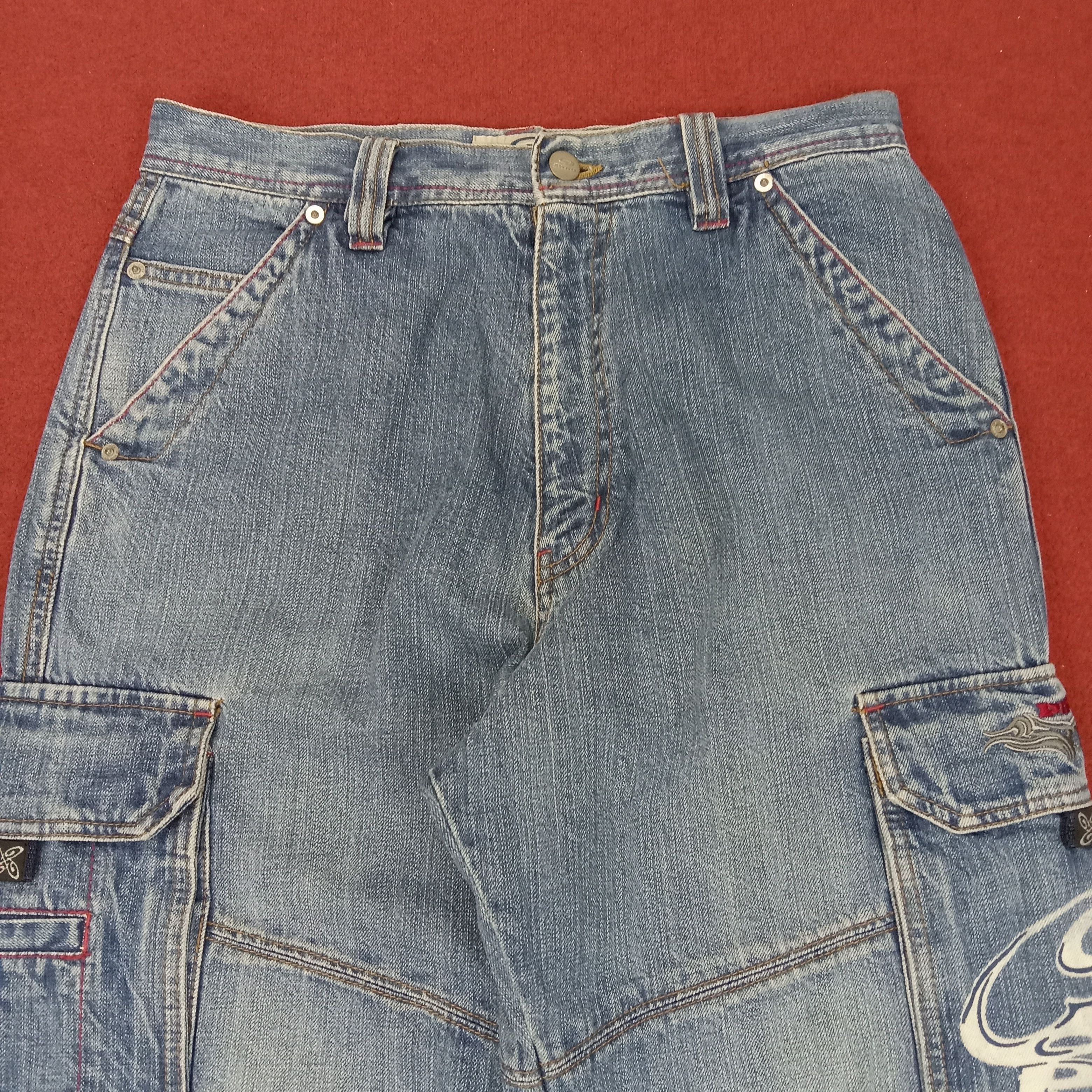Vintage Piko Hawaiian Streetwear Cargo Skater Style Jeans Size US 29 - 2 Thumbnail