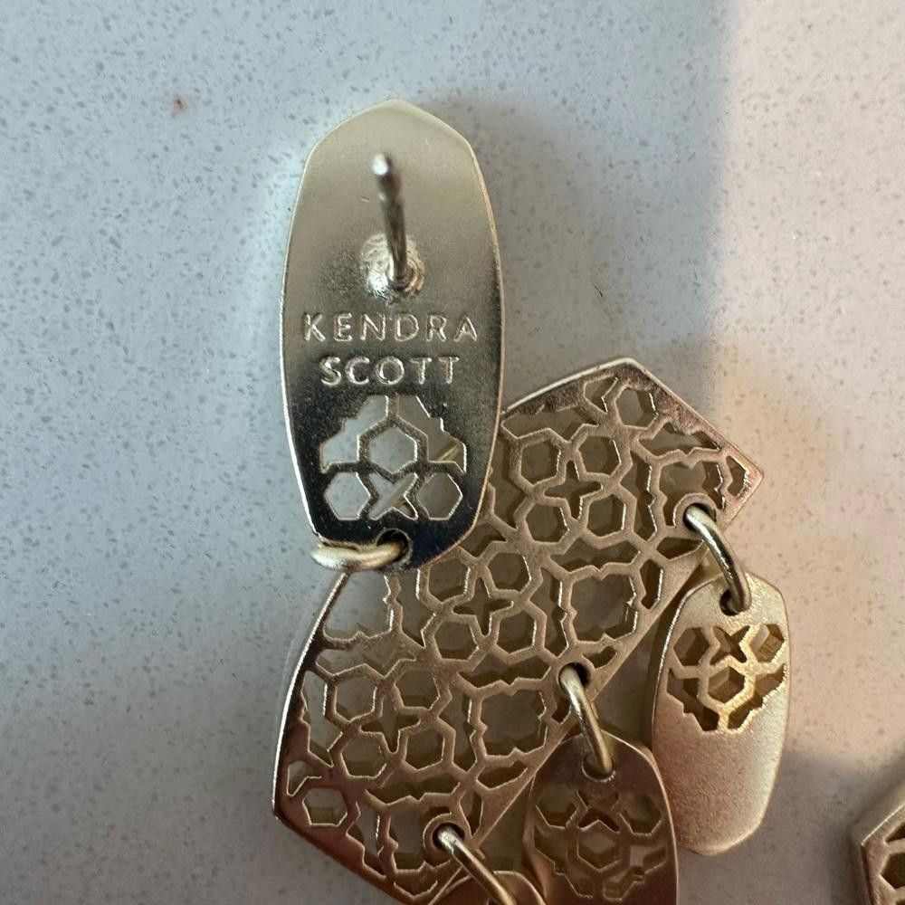 Kendra Scott Kendra Scott Emmet Statement Filigree Drop Earrings in Gold Size ONE SIZE - 6 Thumbnail