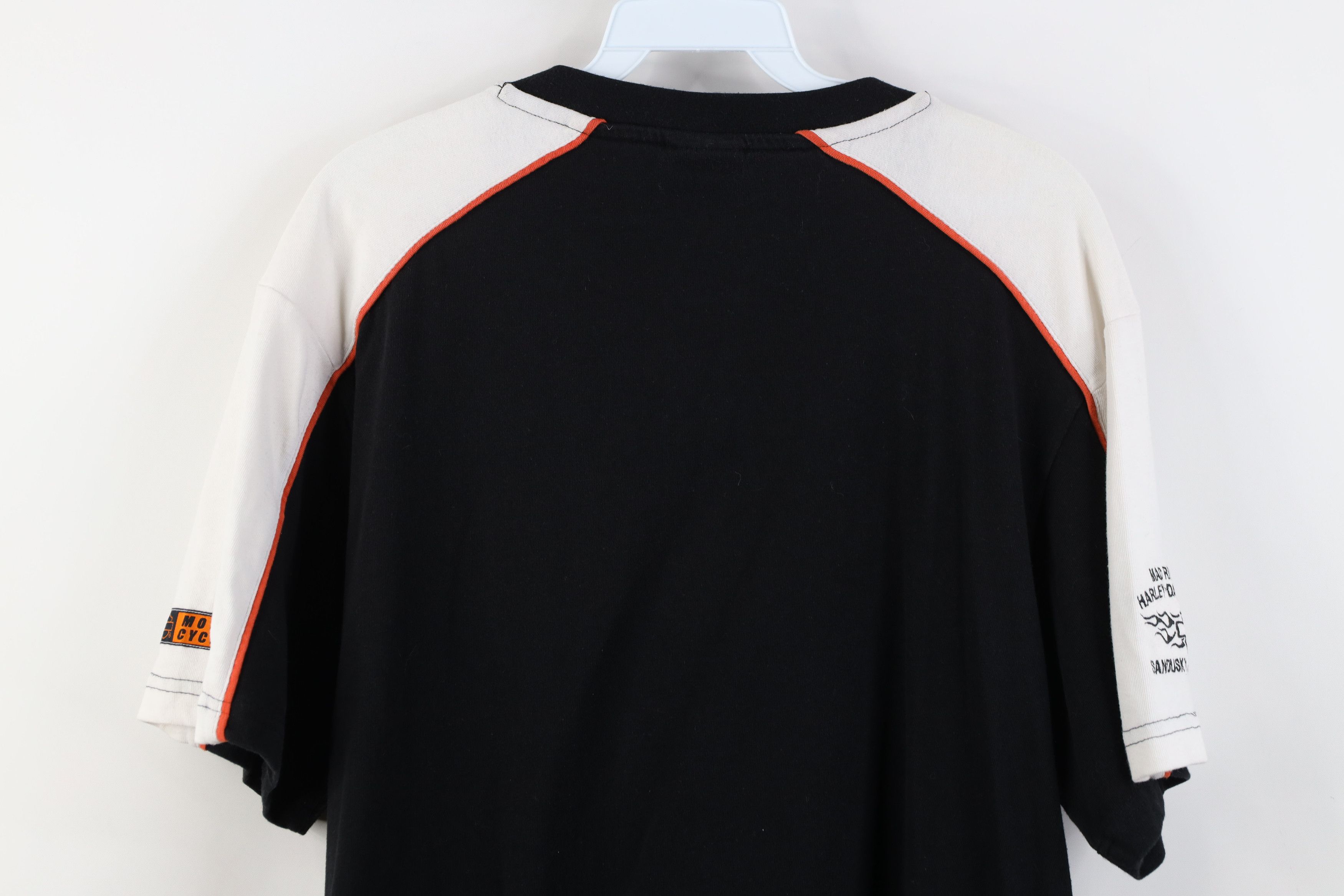 Harley Davidson Vintage Harley Davidson Fire Flames Ribbed Henley T-Shirt Size US L / EU 52-54 / 3 - 12 Thumbnail