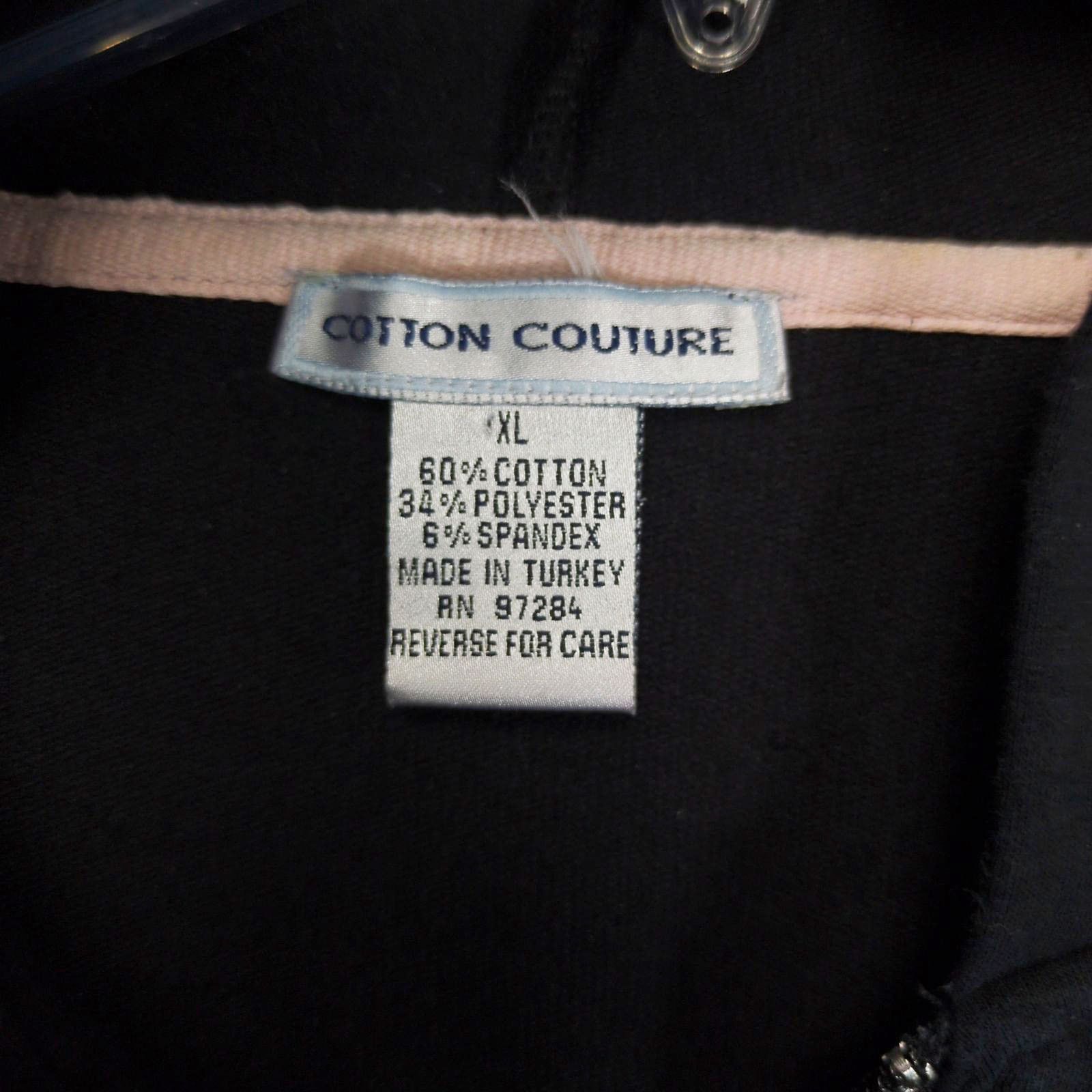 Vintage Cotton Couture Sz XL Pink Rosettes Full-Zip Hoodie Jacket Size XL / US 12-14 / IT 48-50 - 2 Thumbnail
