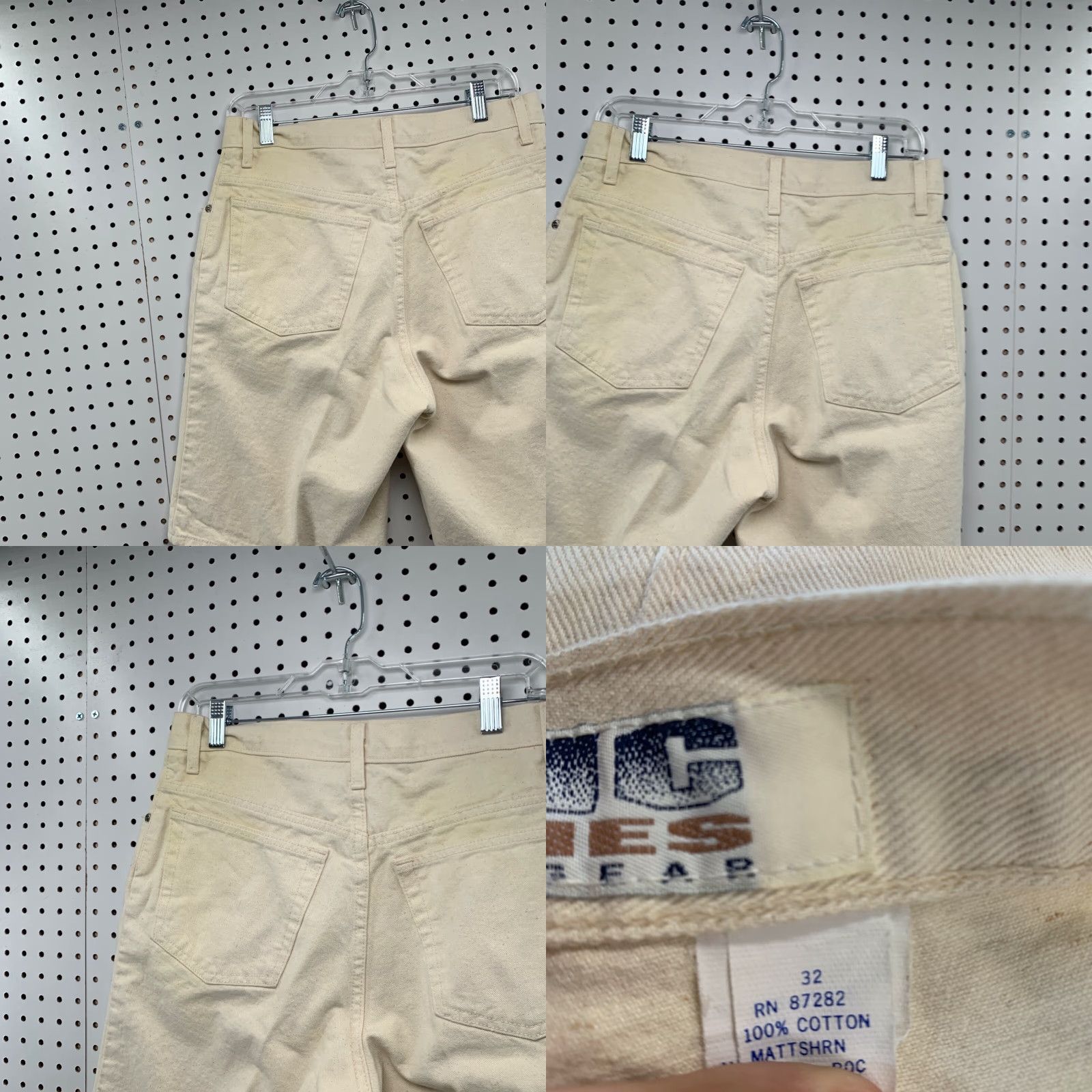 Denime VINTAGE Basic Utilities Denim Shorts Mens 32 Beige Inseam 11 30 in Waist Flat Front Pockets Regular Fit Summer Mens Beige Denim Shorts Size US 32 / EU 48 - 10 Thumbnail