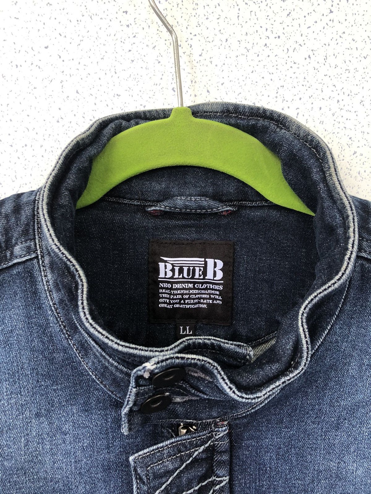 Blue Blue Japan Rare 🔥 Blue B Stretchable Denim Jacket Size US L / EU 52-54 / 3 - 6 Thumbnail