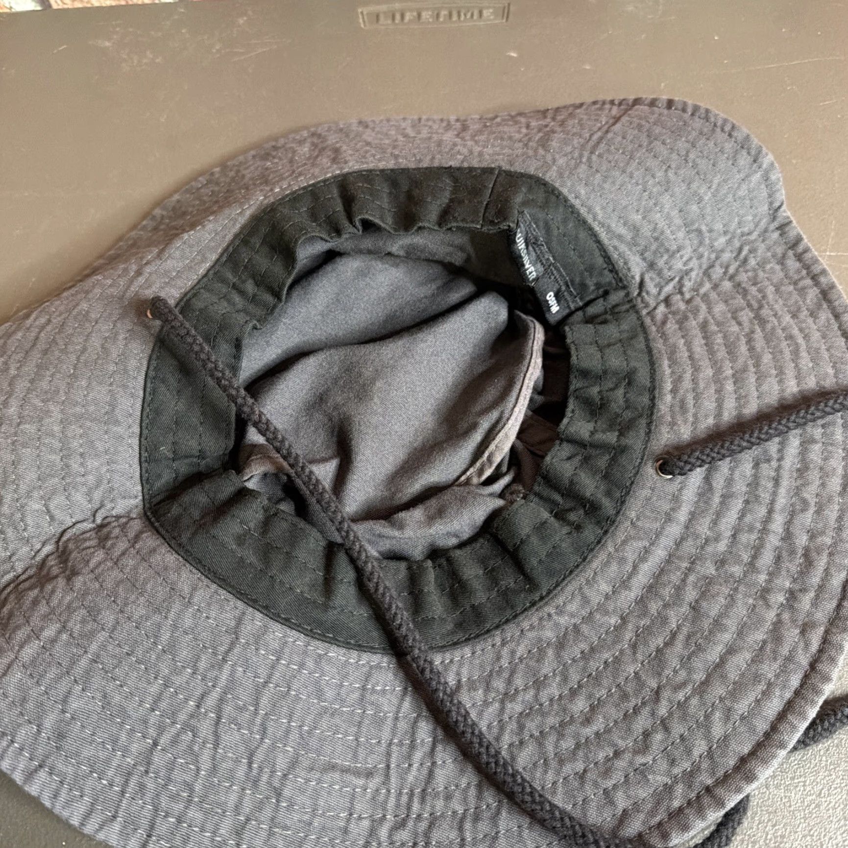 Quiksilver Quiksilver Bucket Hat Men's OSFA Gray Drawstring Solid Sun Cap Size ONE SIZE - 2 Thumbnail