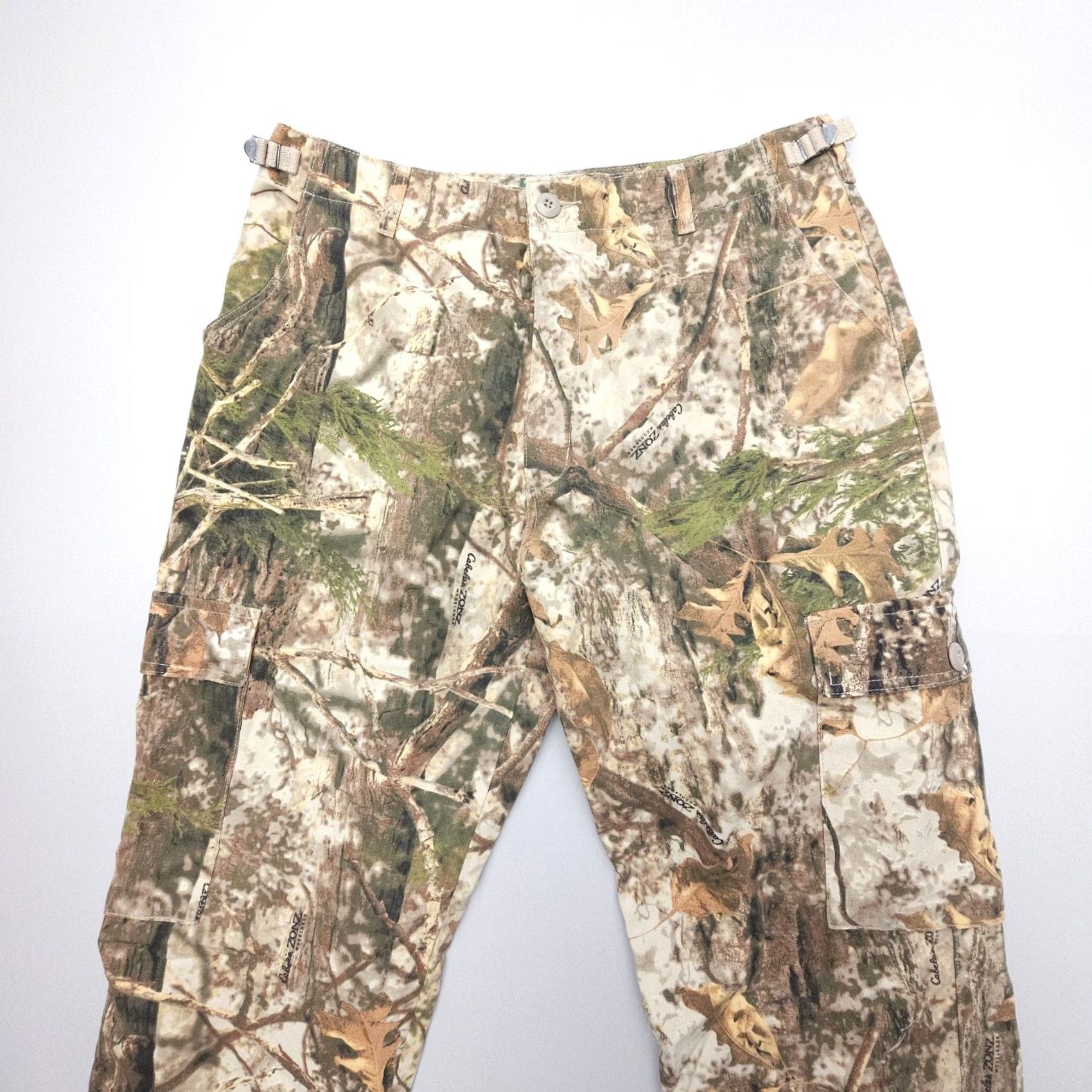Vintage Cabela's Woodlands Camo Cargo Pants Mens 36 x 33 Hunting Adjustable Cargo Pocket Twill Cotton Blend Pocketed Belted Casual Workwear Size US 36 / EU 52 - 5 Thumbnail