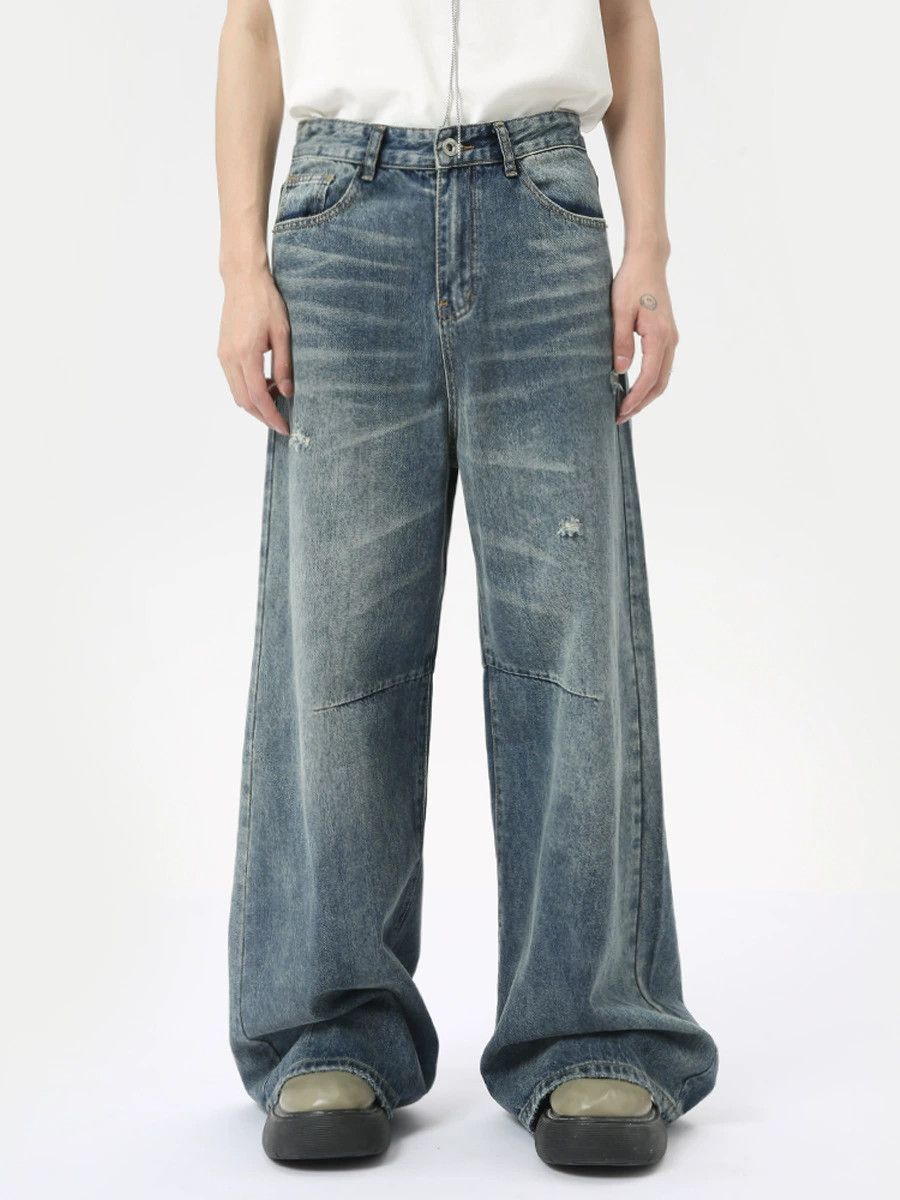 Jean American high street distressed washed ripped jeans Size US 32 / EU 48 - 1 Thumbnail