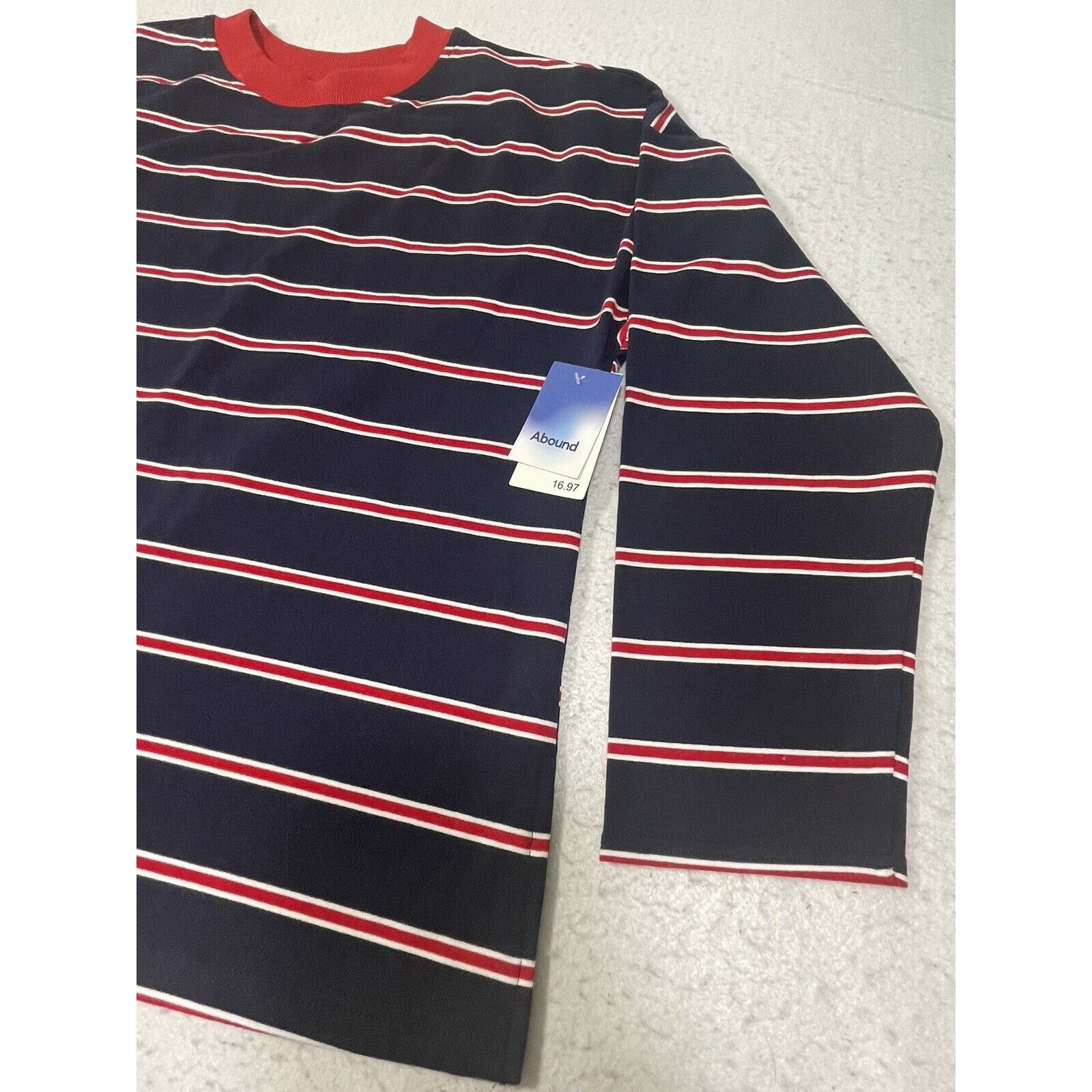 Nordstrom ABOUND Womens Navy Blue Red Striped Tee Size Small Size S / US 4 / IT 40 - 3 Thumbnail