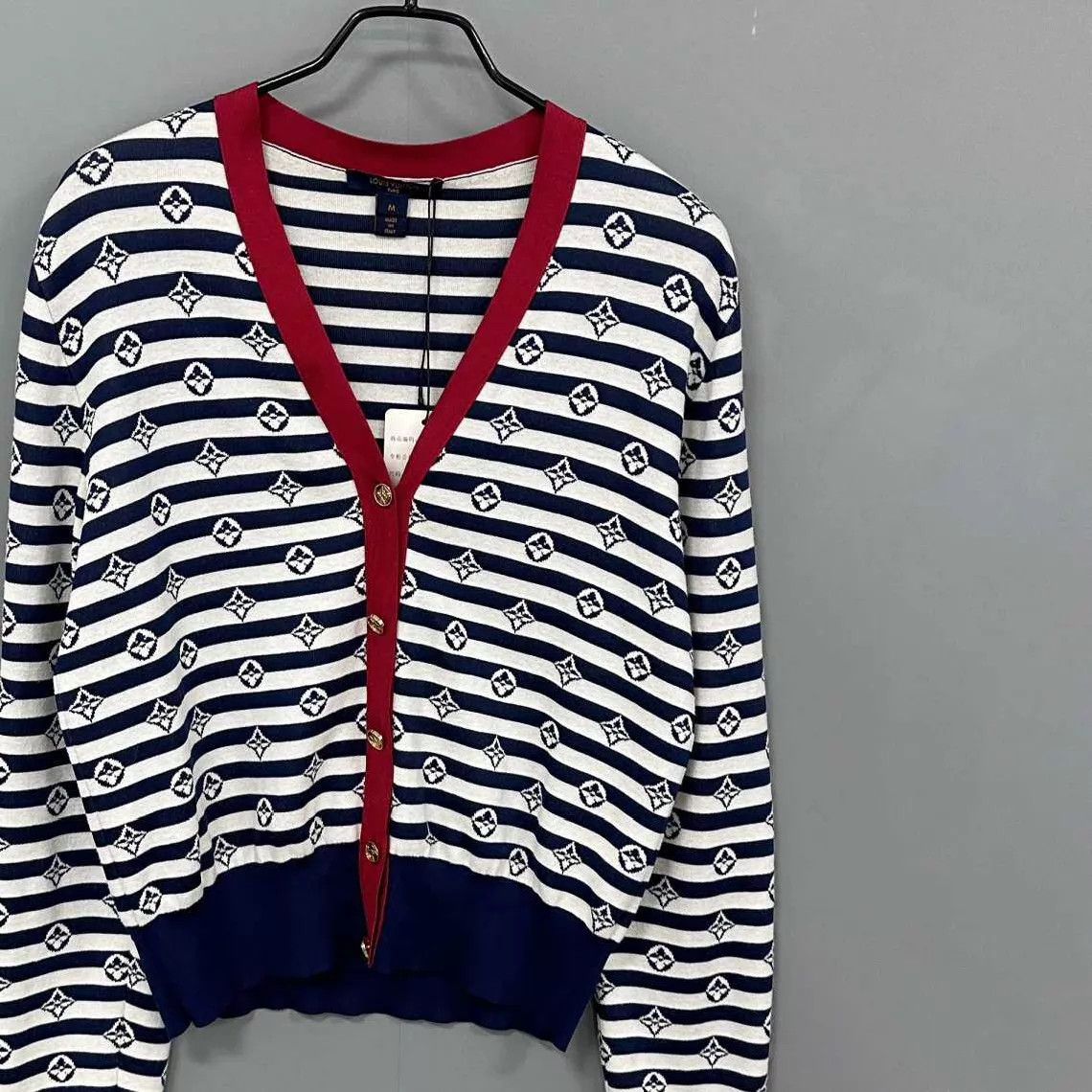 Louis Vuitton LV Blue White Striped All-Over Print Cardigan M Size M / US 6-8 / IT 42-44 - 2 Thumbnail