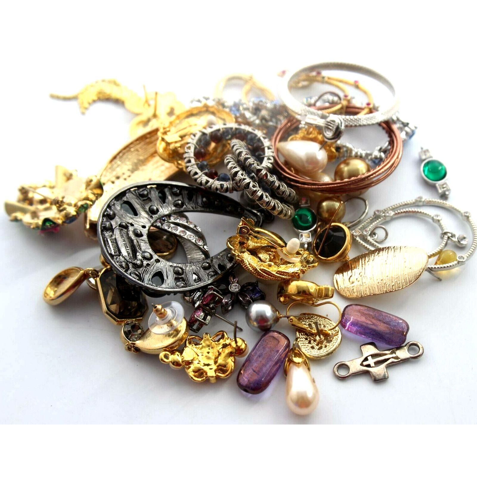 Other Jewelry Crafters Lot Rhinestone Single Earrings Bracelet Size ONE SIZE - 3 Thumbnail