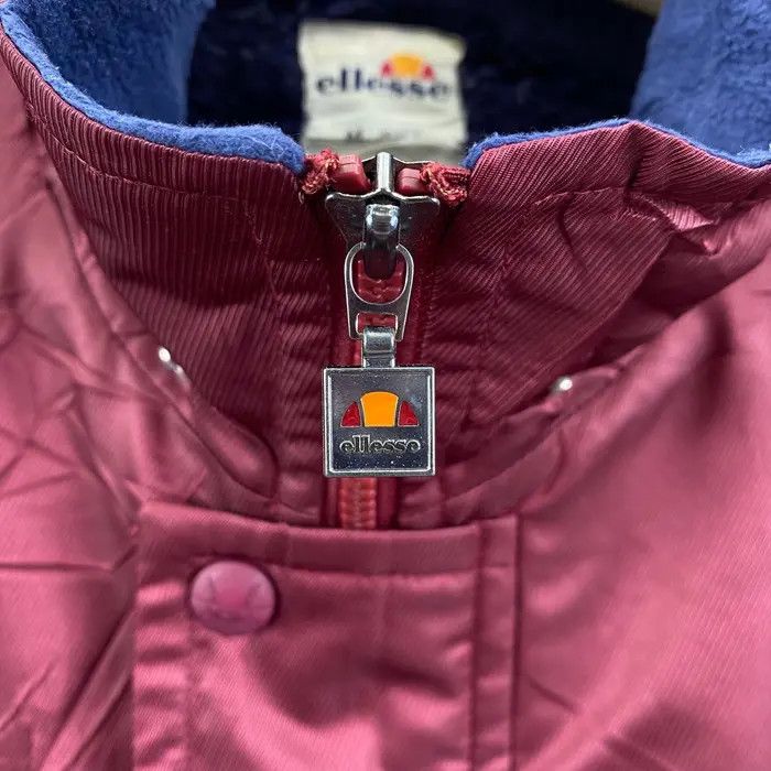 Ellesse Vtg 90’ ELLESSE PERUGIA ITALIA Maroon Winter Coach Jacket Size M / US 6-8 / IT 42-44 - 4 Thumbnail