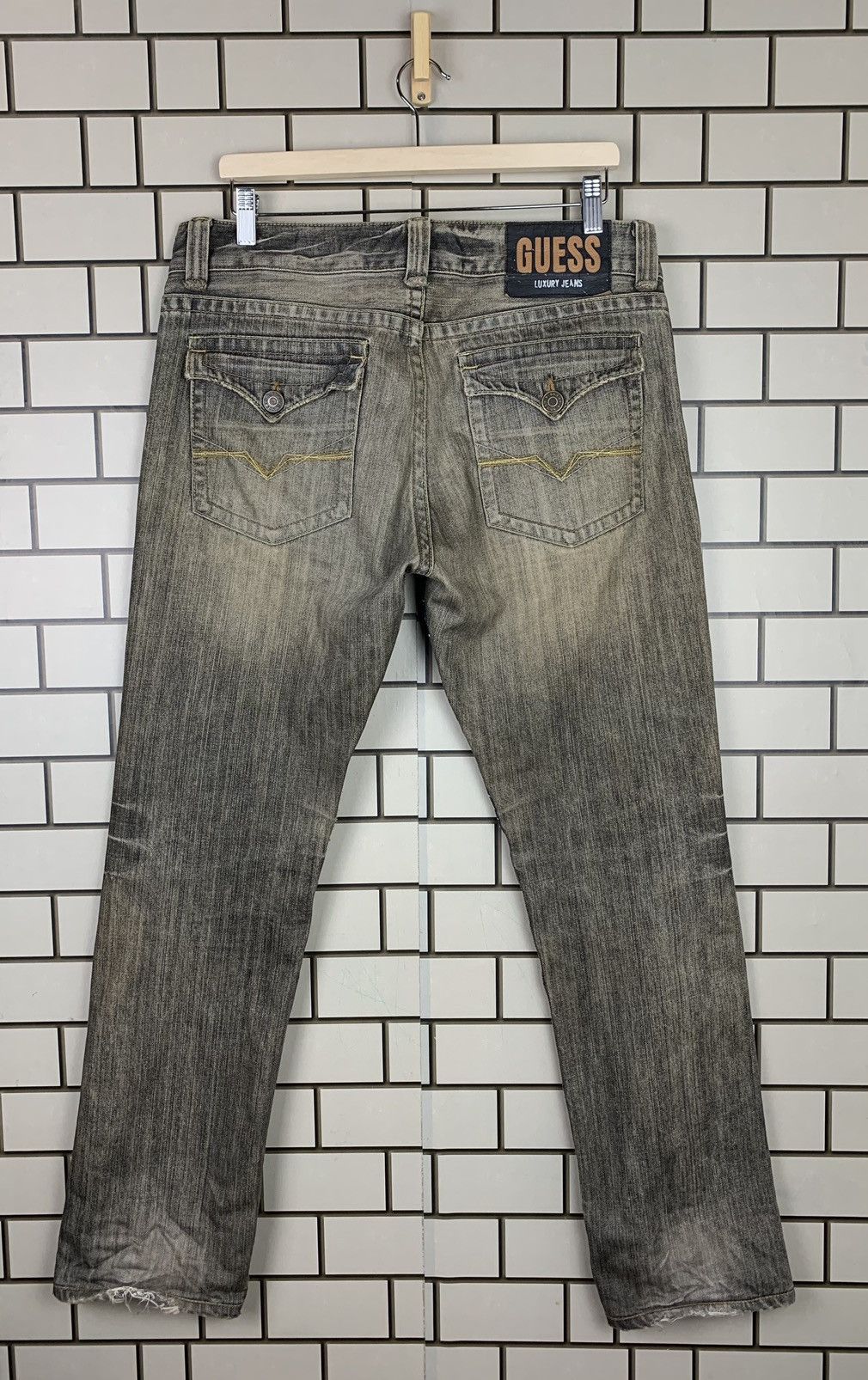 Guess Vintage Guess Custom Patchwork Distressed Denim Pants Size US 35 - 2 Thumbnail