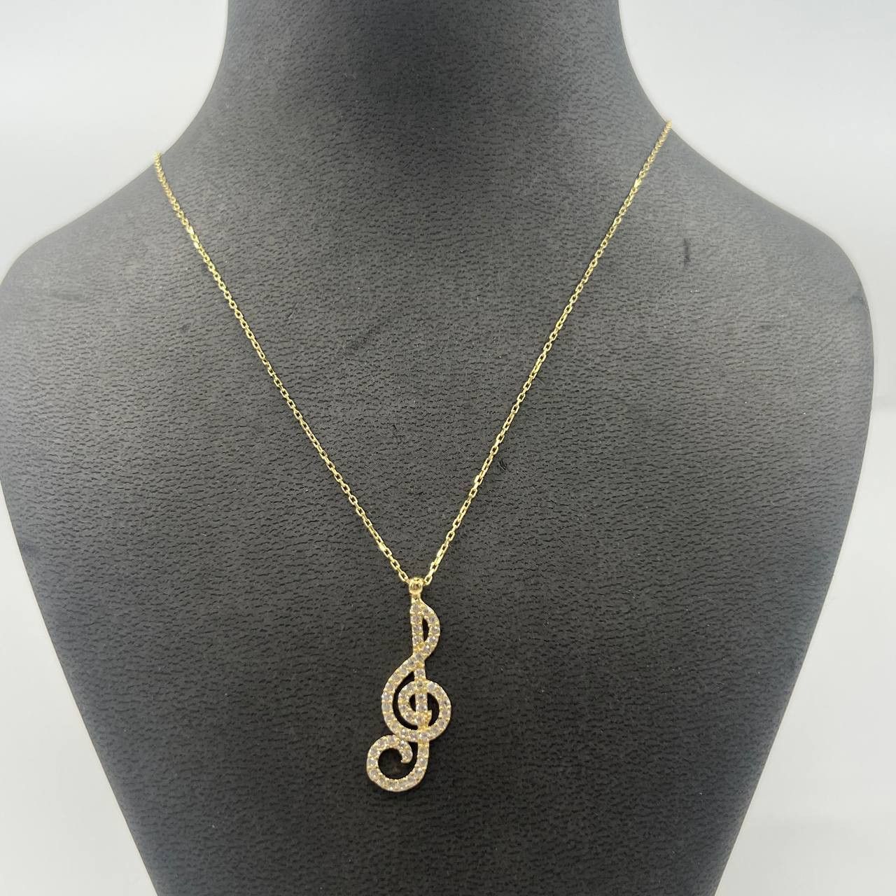 Other 14K Solid Gold Treble Clef Necklace Pendant 2.1g, 24cm Italy Size ONE SIZE - 1 Thumbnail