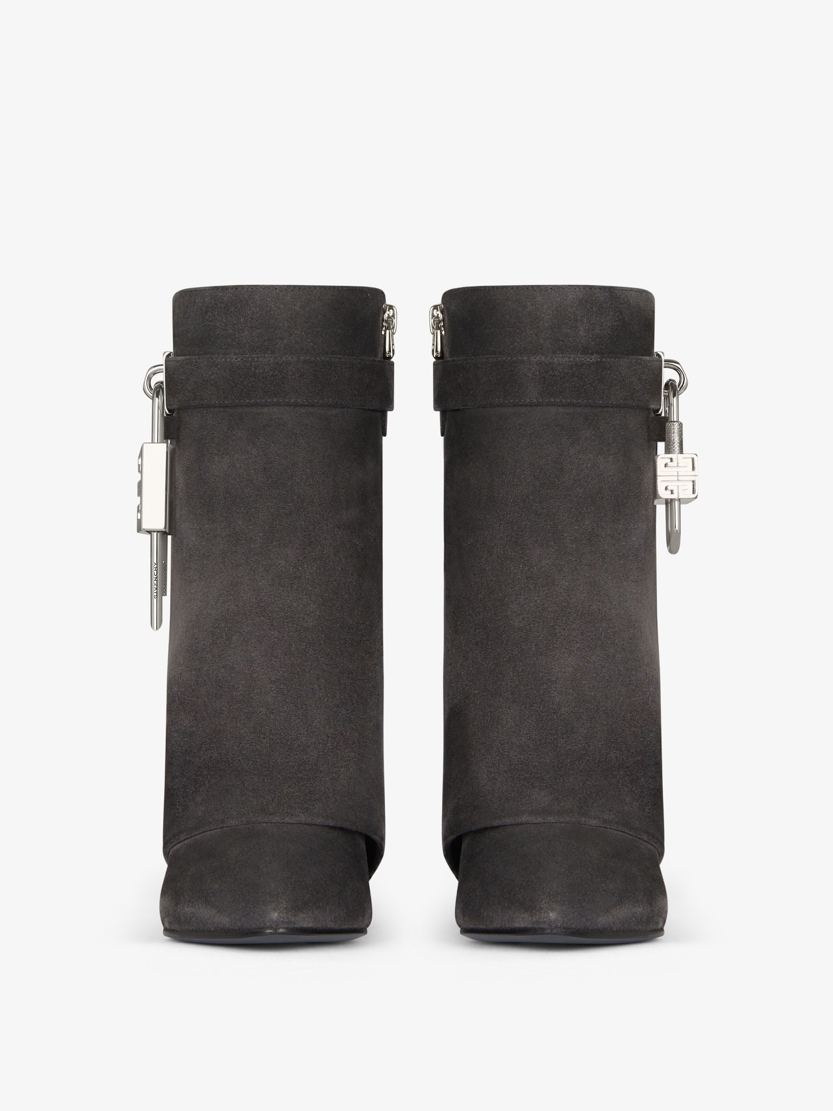 Givenchy o1srvl11e0525 Shark Lock Ankle Boots Biker 90mm Storm Grey Size US 12 / IT 42 - 2 Thumbnail