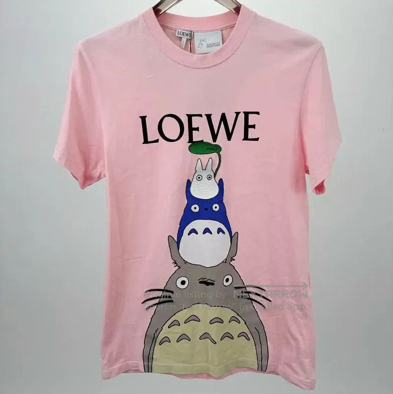 Loewe Loewe Pink T-Shirt with Totoro Design . Size S / US 4 / IT 40 - 1 Thumbnail