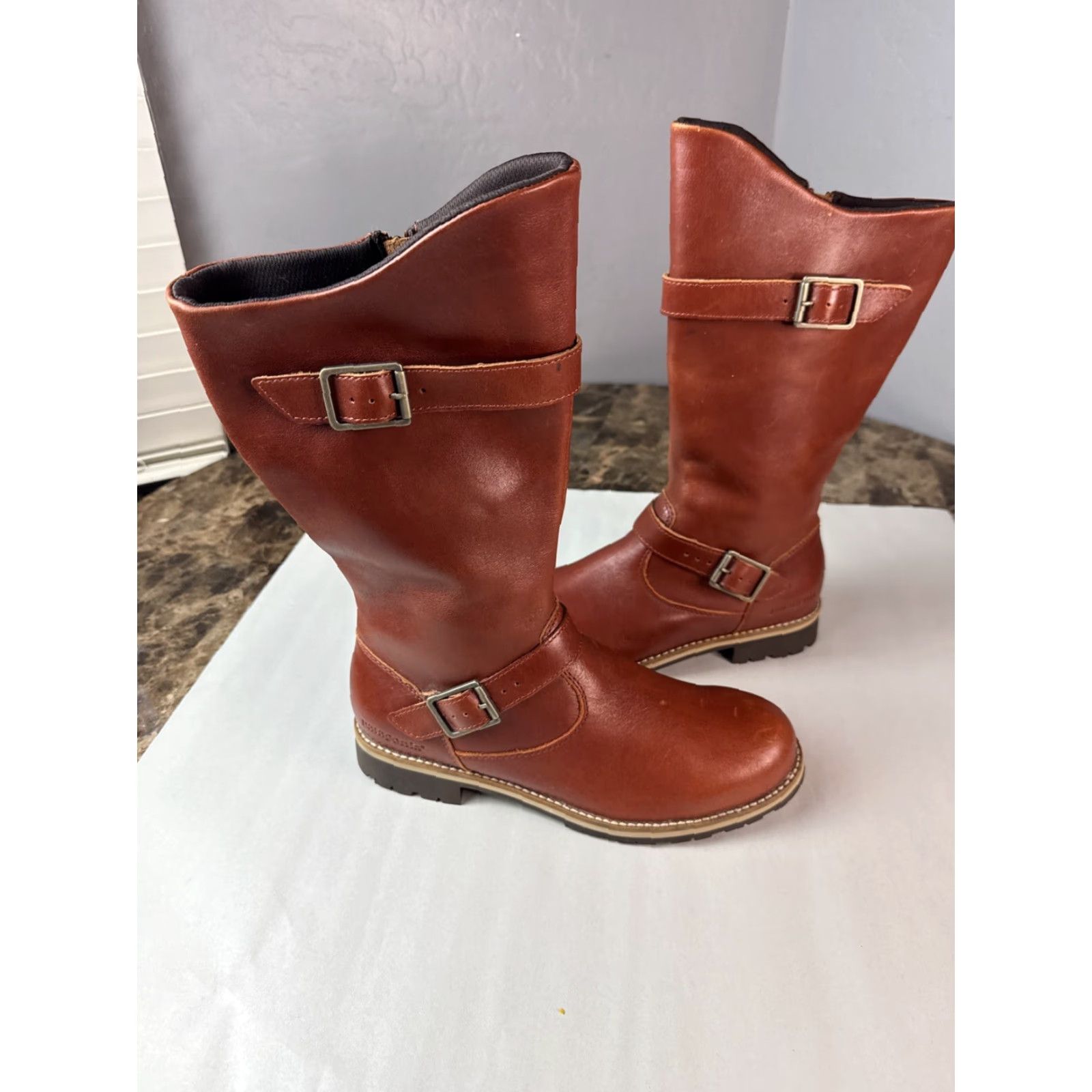 Patagonia Patagonia Women's Tin Shed Rider Boot Sz 9.5 Brown Leather Moto Buckle Lug Sole Mid-Calf Buckle Boots Womens Size US 10 / IT 40 - 5 Thumbnail