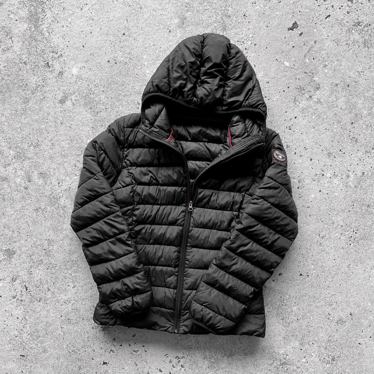 Napapijri Napapijri Women Black Full Zip Padded Quilted Jacket Pockets Size M / US 6-8 / IT 42-44 - 1 Thumbnail