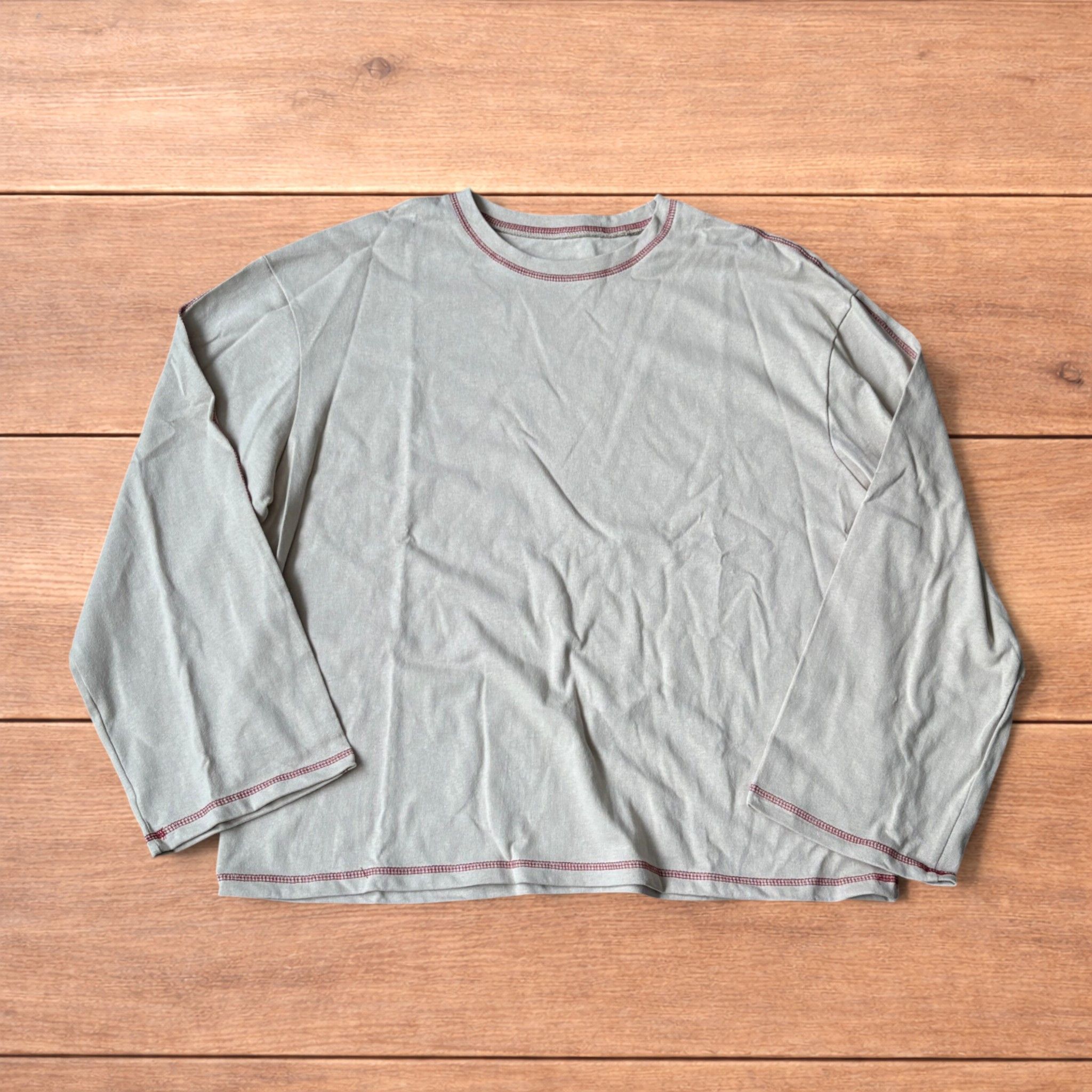 Japanese Brand Vintage style relaxed long sleeve top tshirt in beige/cream. Size US M / EU 48-50 / 2 - 1 Thumbnail