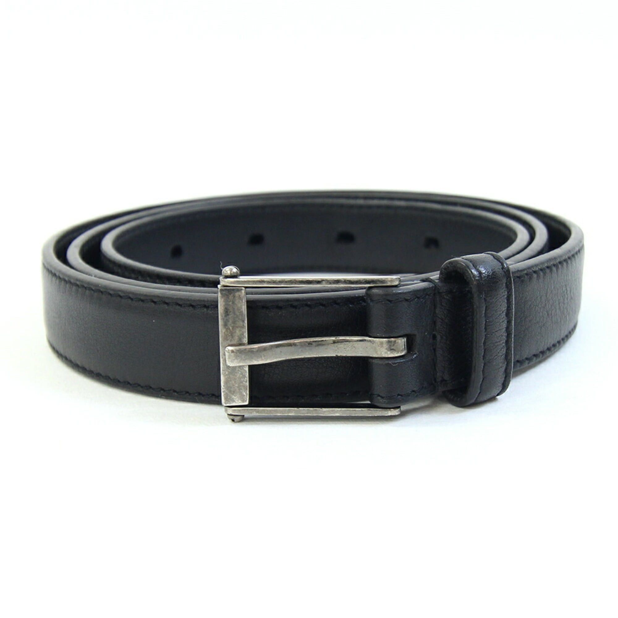 Saint Laurent Paris Saint Laurent Belt 479391 Black Leather 85cm Square Buckle Women's SAINT LAURENT Size ONE SIZE - 1 Thumbnail