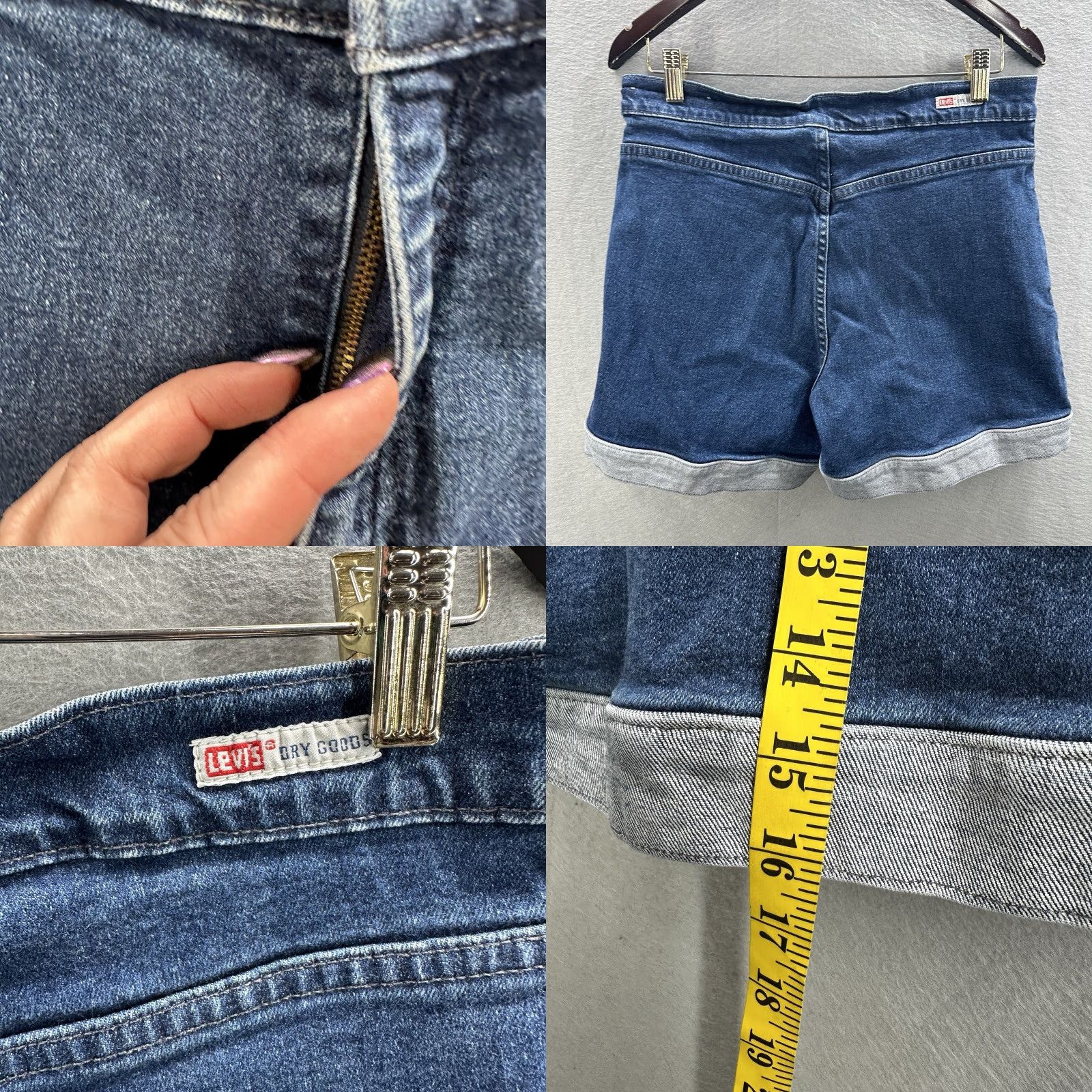 Levi's VINTAGE Levi's Dry Goods Shorts Womens 12 Denim Blue 5-Pocket Classic Fit Casual Summer 90s Womens Size 34" / US 12 / IT 48 - 8 Thumbnail
