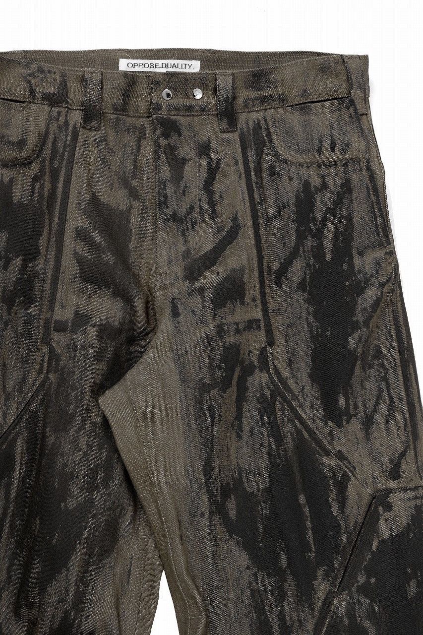 Japanese Brand OPPOSE DUALITY 10 POCKET PANEL DENIM TROUSERS (DIRT GREEN) Size US 32 / EU 48 - 4 Thumbnail