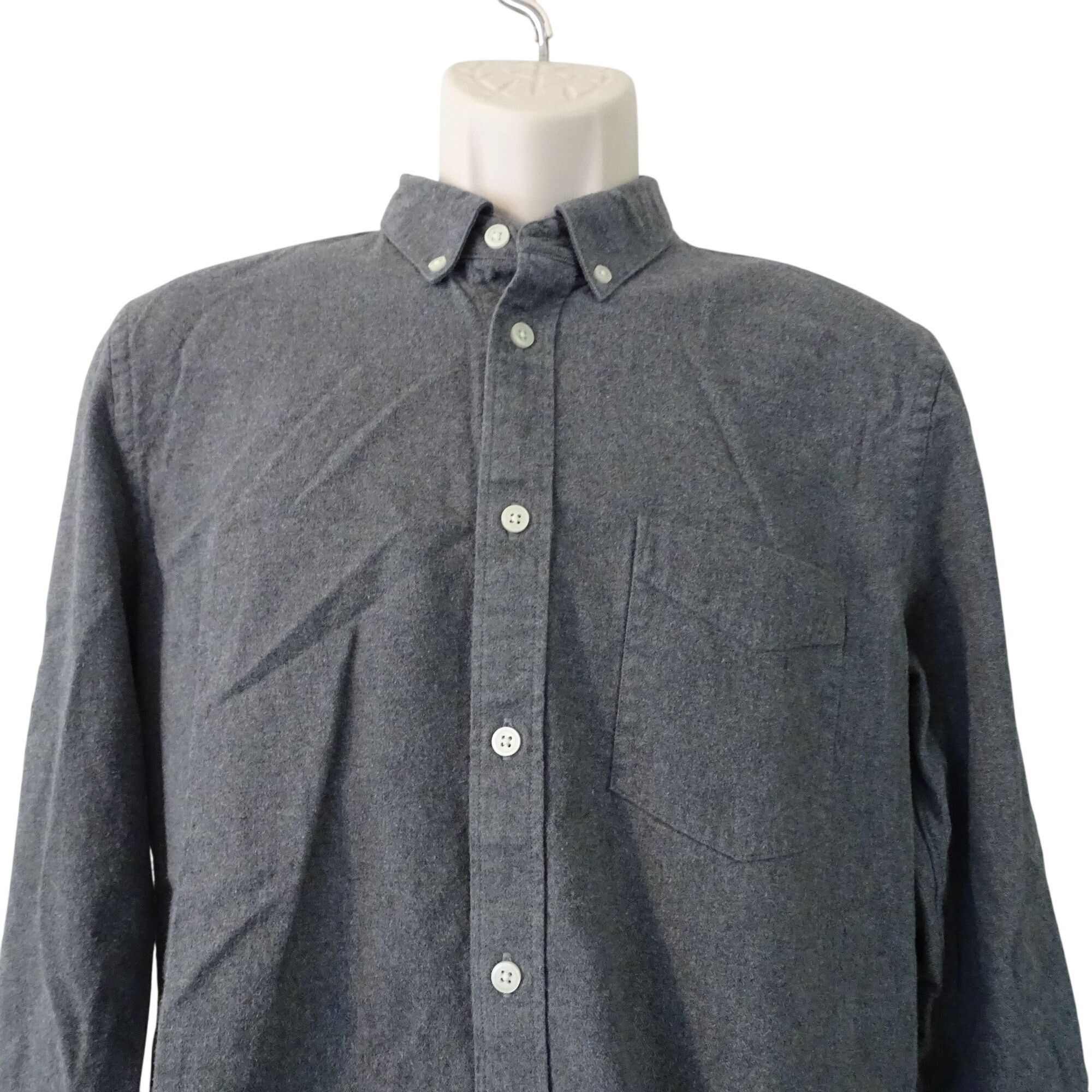 Everlane Everlane Men Button Down Flannel Shirt Size M Dark Gray Cott Size US M / EU 48-50 / 2 - 2 Thumbnail
