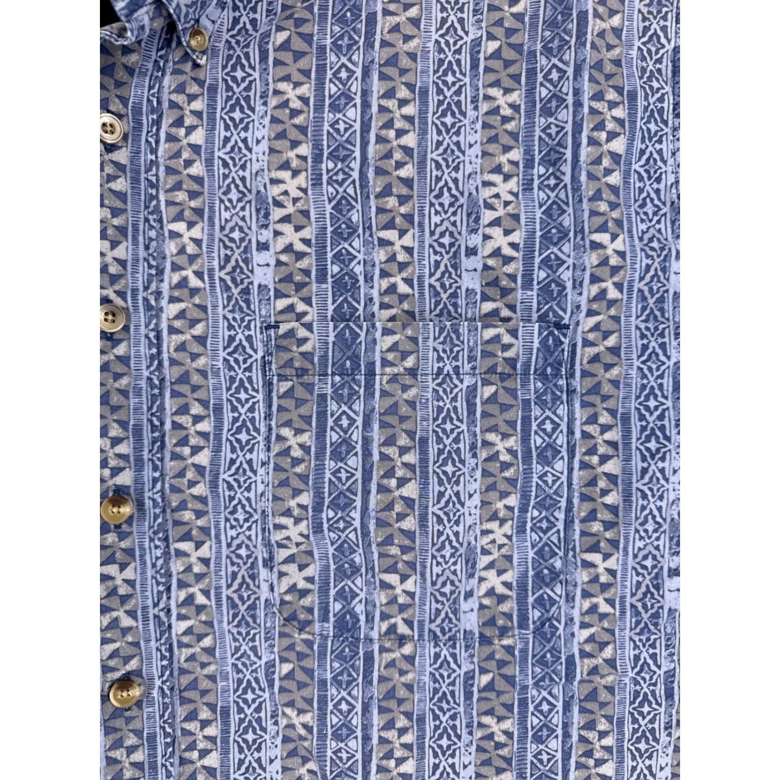 Vintage VINTAGE Cambridge Classics Shirt Adult 2XL Blue Beige Tribal Print Cotton Beach Hawaiian Vacation Resort Paisley Short Sleeve Mens Size US XXL / EU 58 / 5 - 6 Thumbnail