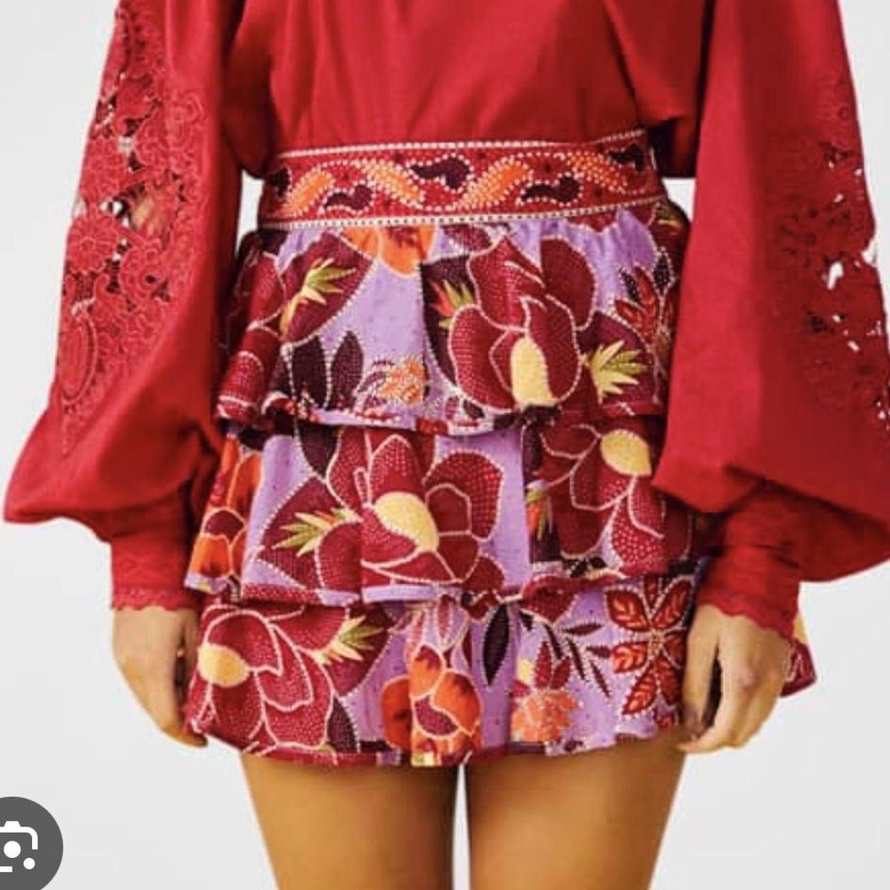 Farm Rio Farm Rio floral Mini Skirt Size 28" / US 6 / IT 42 - 1 Thumbnail