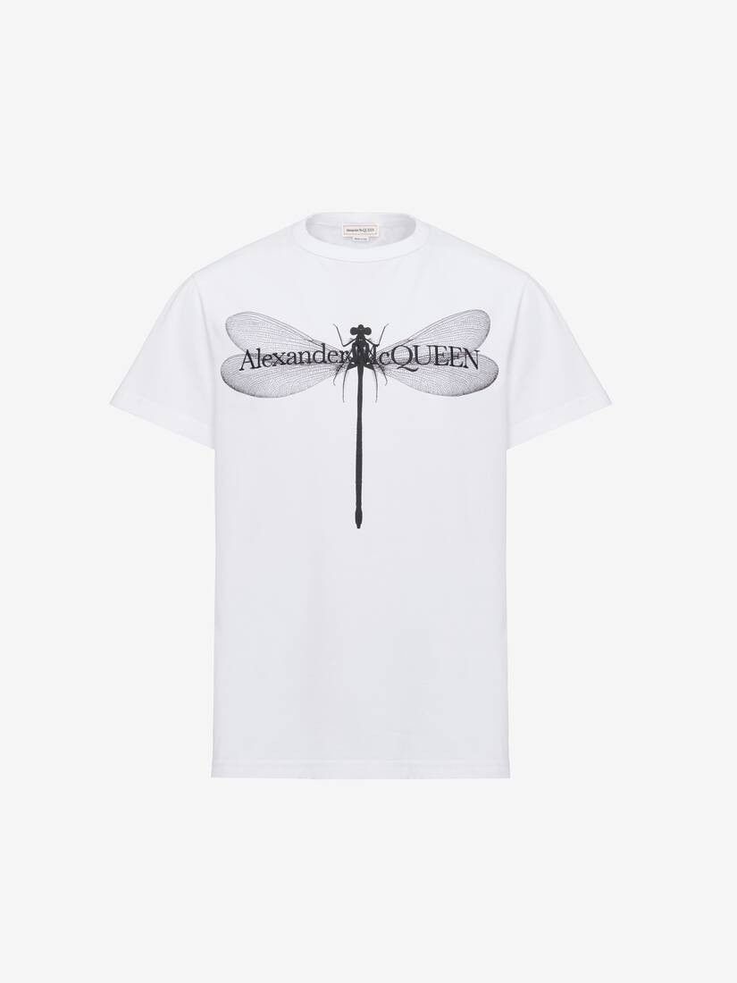 Alexander McQueen o1w1db10725 Dragonfly T-Shirt in White Size US XL / EU 56 / 4 - 1 Thumbnail